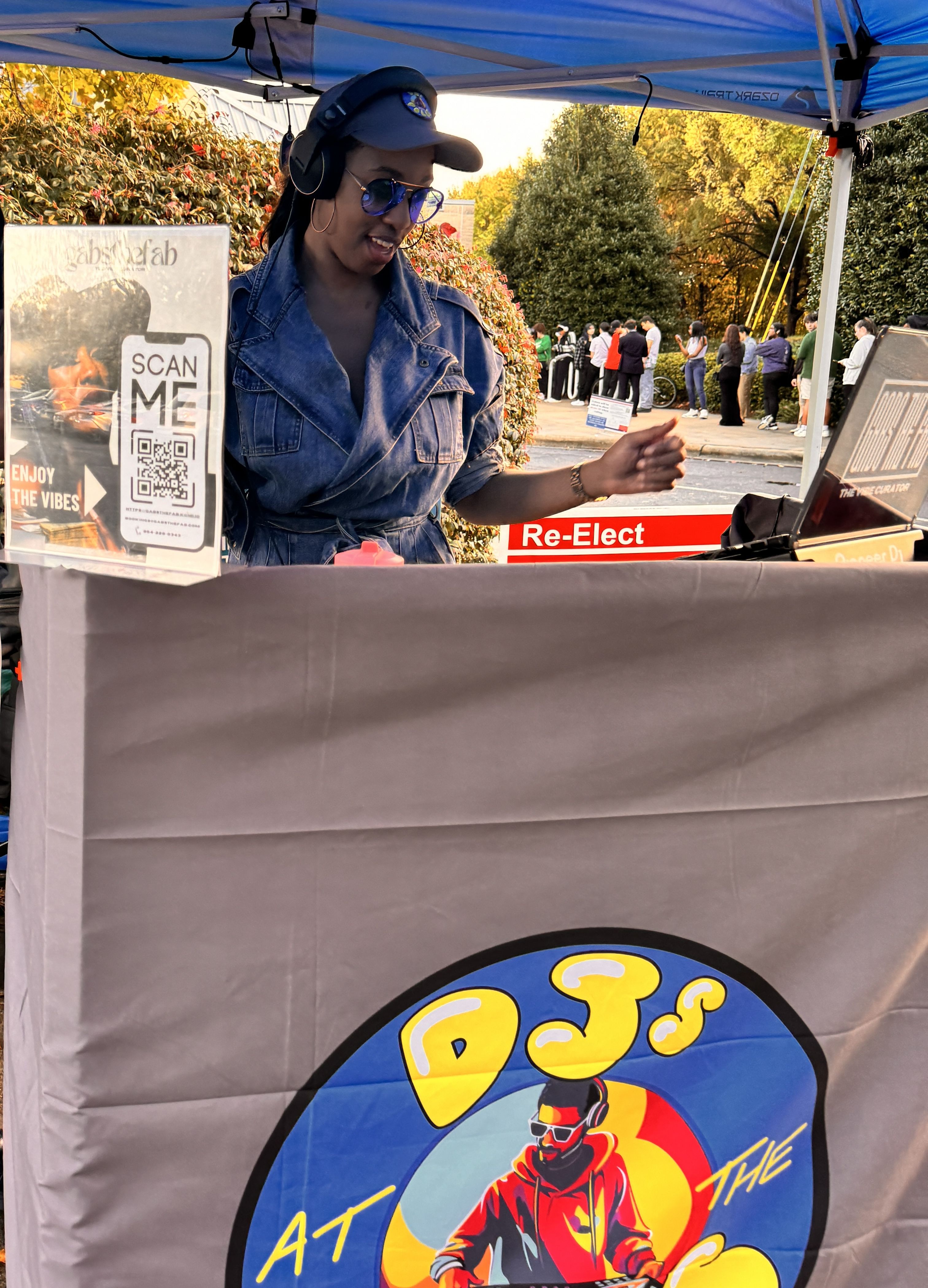 DJ behind the DJ booth