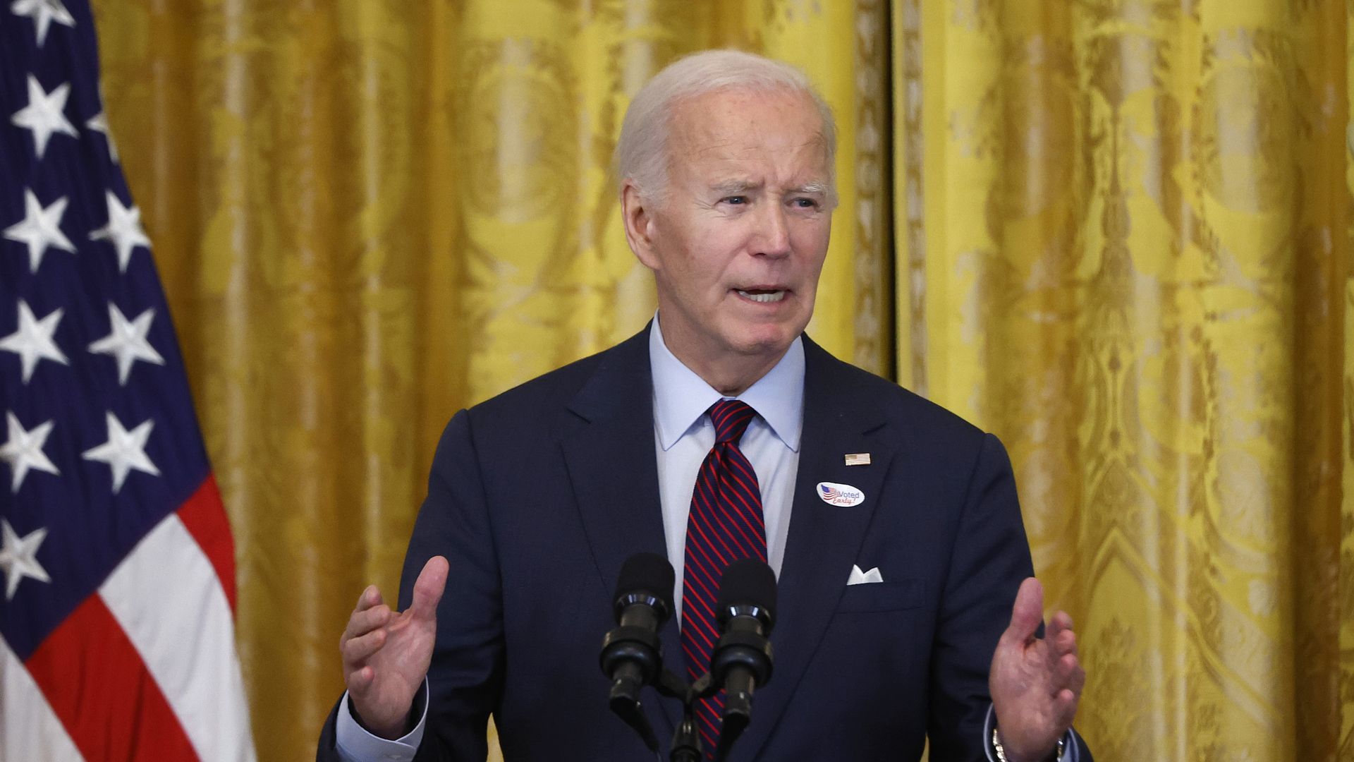 U.S. President Joe Biden delivers remarks at a reception in celebration of Diwali at the White House on October 28, 2024 in Washington, DC.