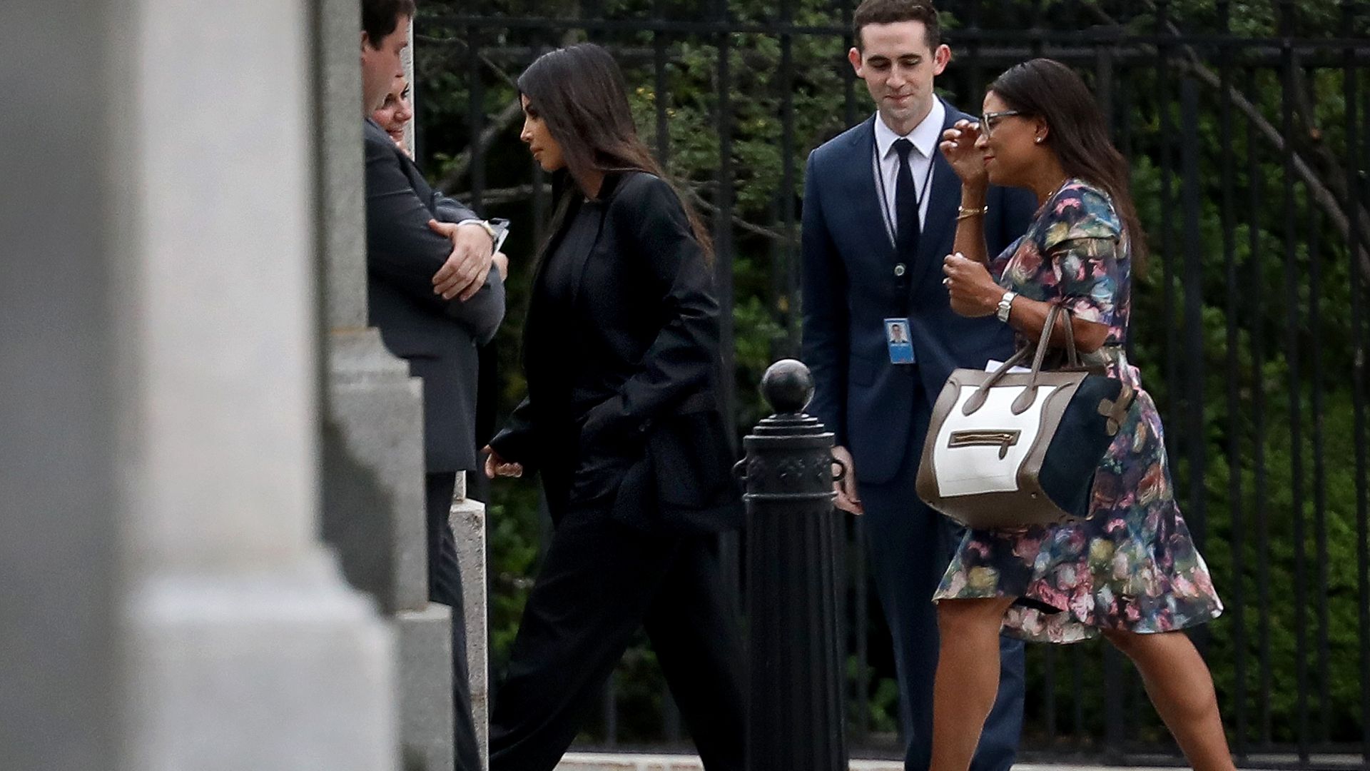 Kim Kardashian entering the White House