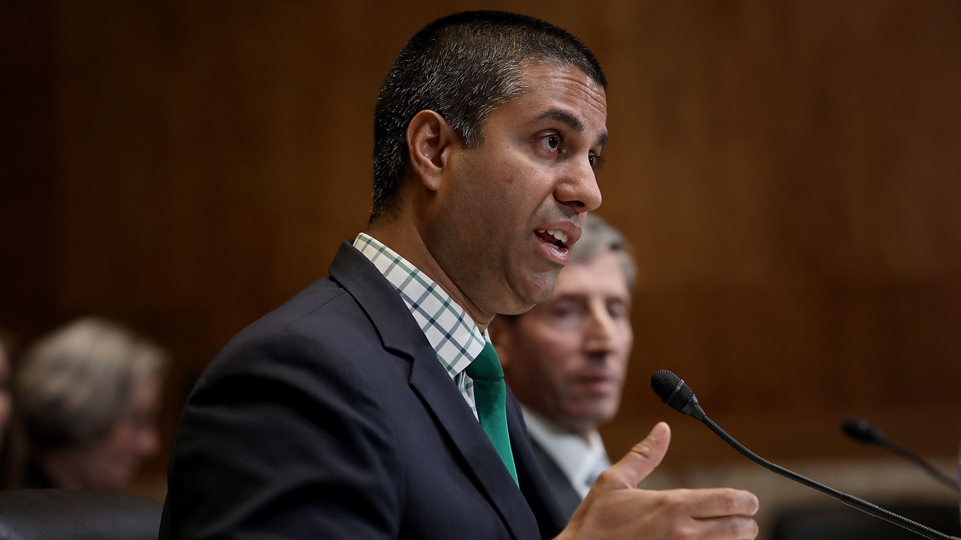 FCC Chairman Ajit Pai testifies before the Senate Appropriations Committee on May 17, 2018.