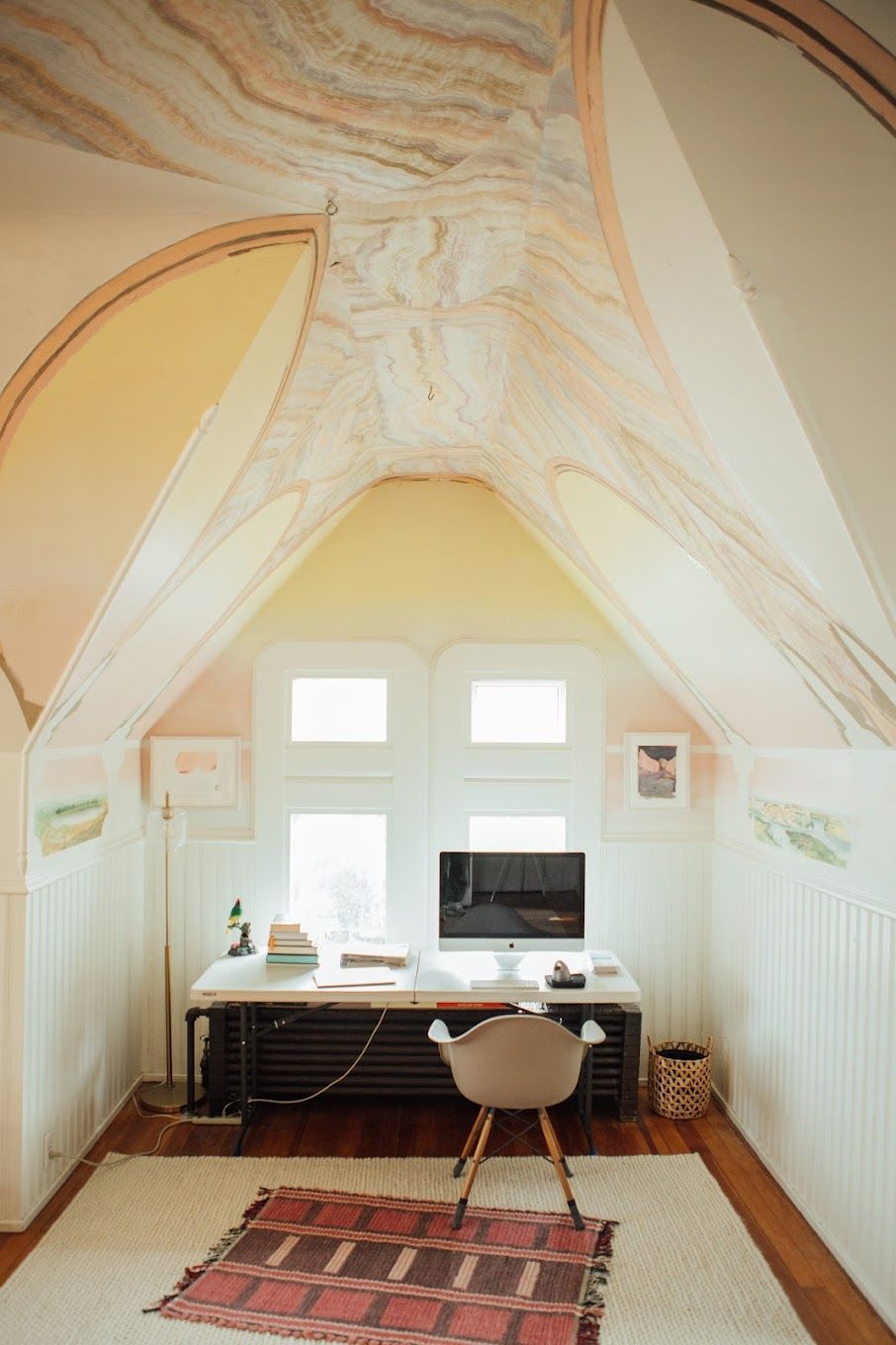 A photo of a reading nook.