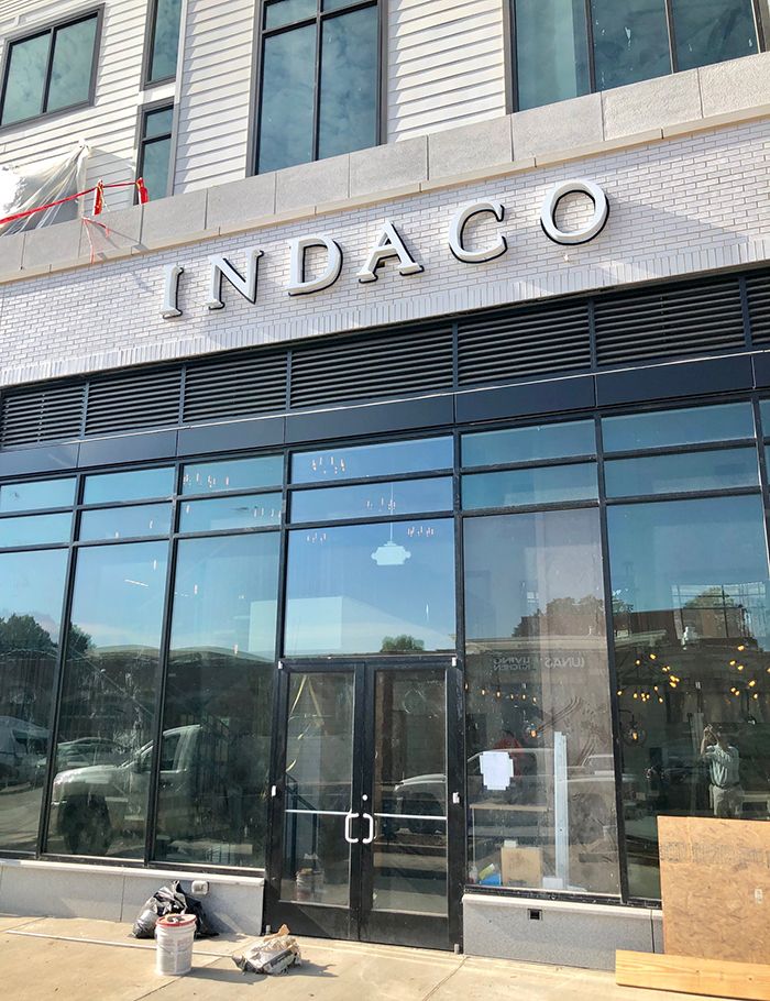 indaco italian restaurant signage in south end