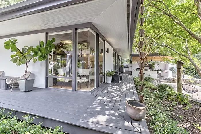 home tour mid century modern on lake wylie porch