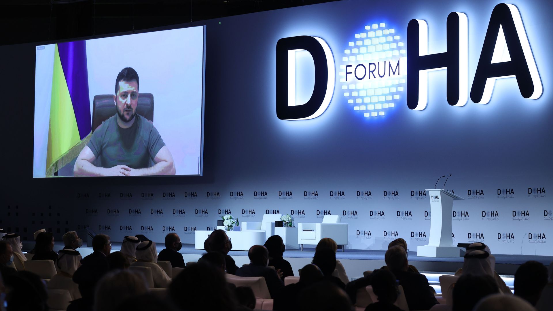 Zelensky appears at Doha forum