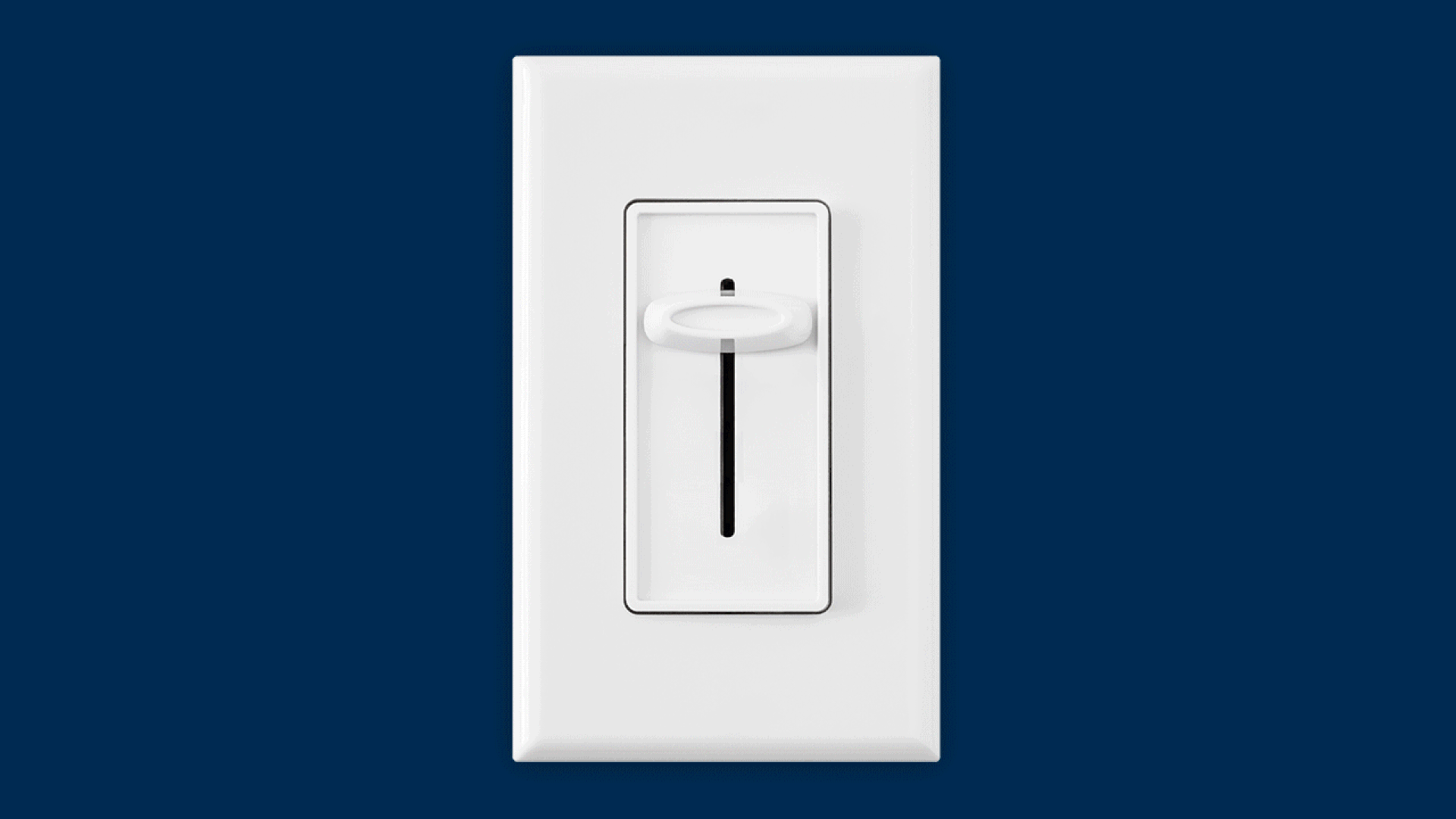 Illustration of a light dimmer sliding down and revealing a starry sky behind it