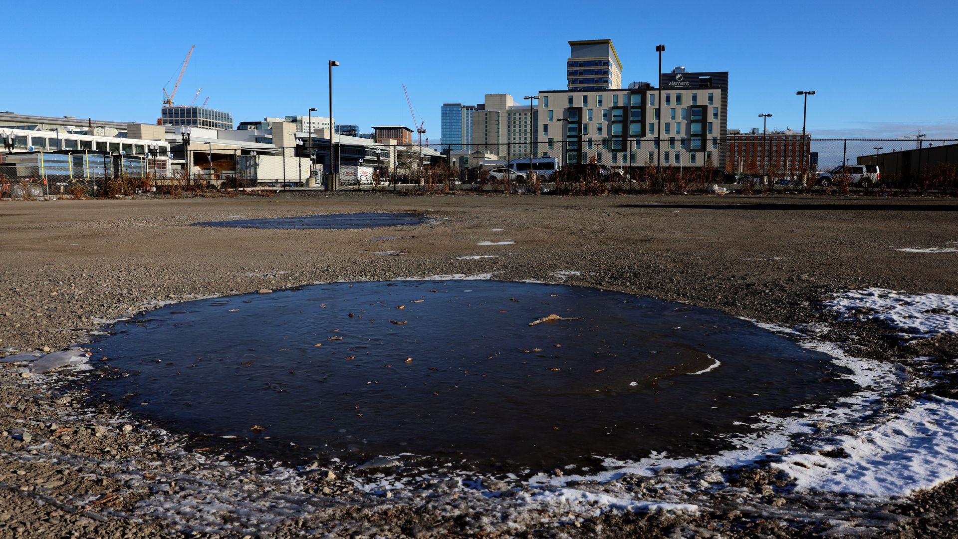 The parking lot at 371 D Street.