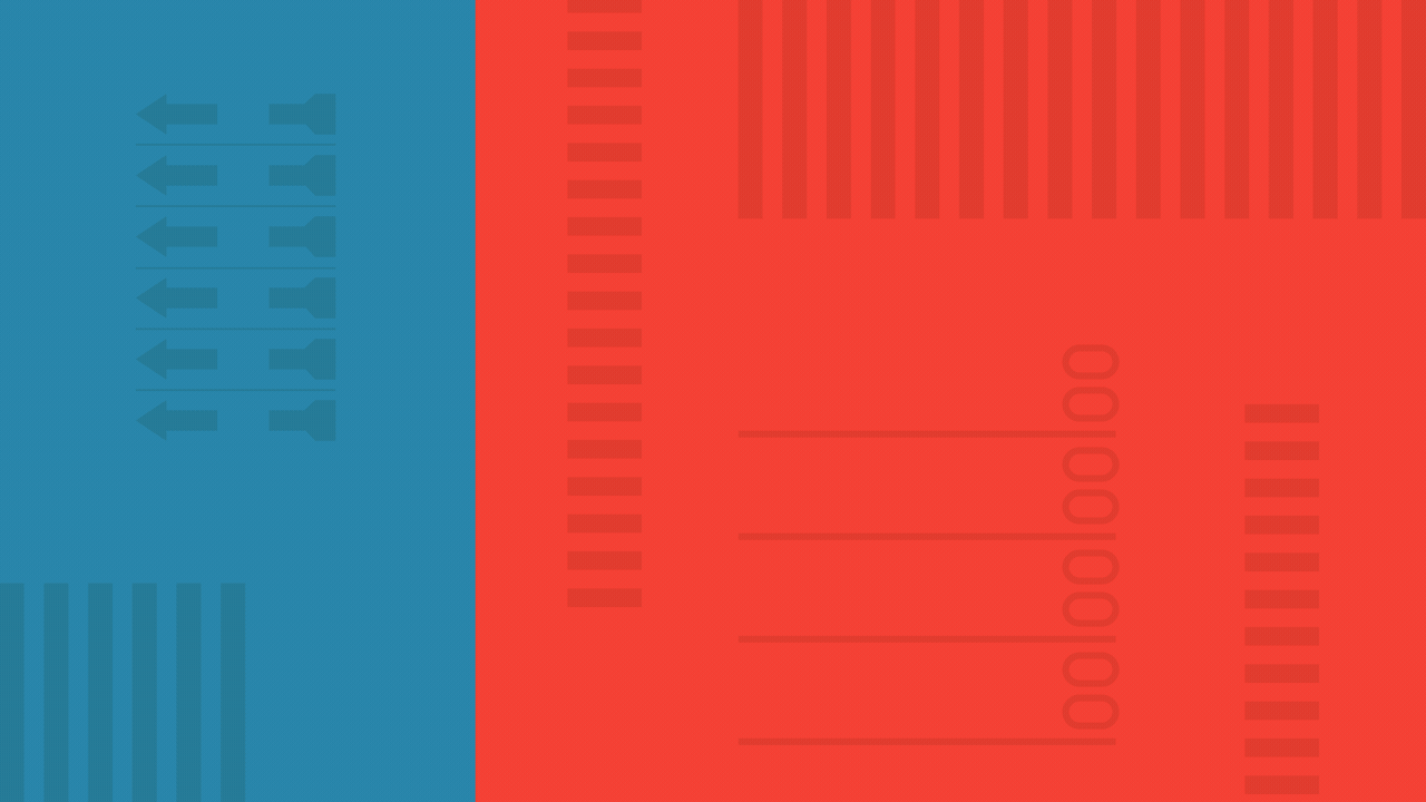 Animated illustration of the state of Washington rotating to reveal a checkmark over a divided red and blue background with elements of ballots.
