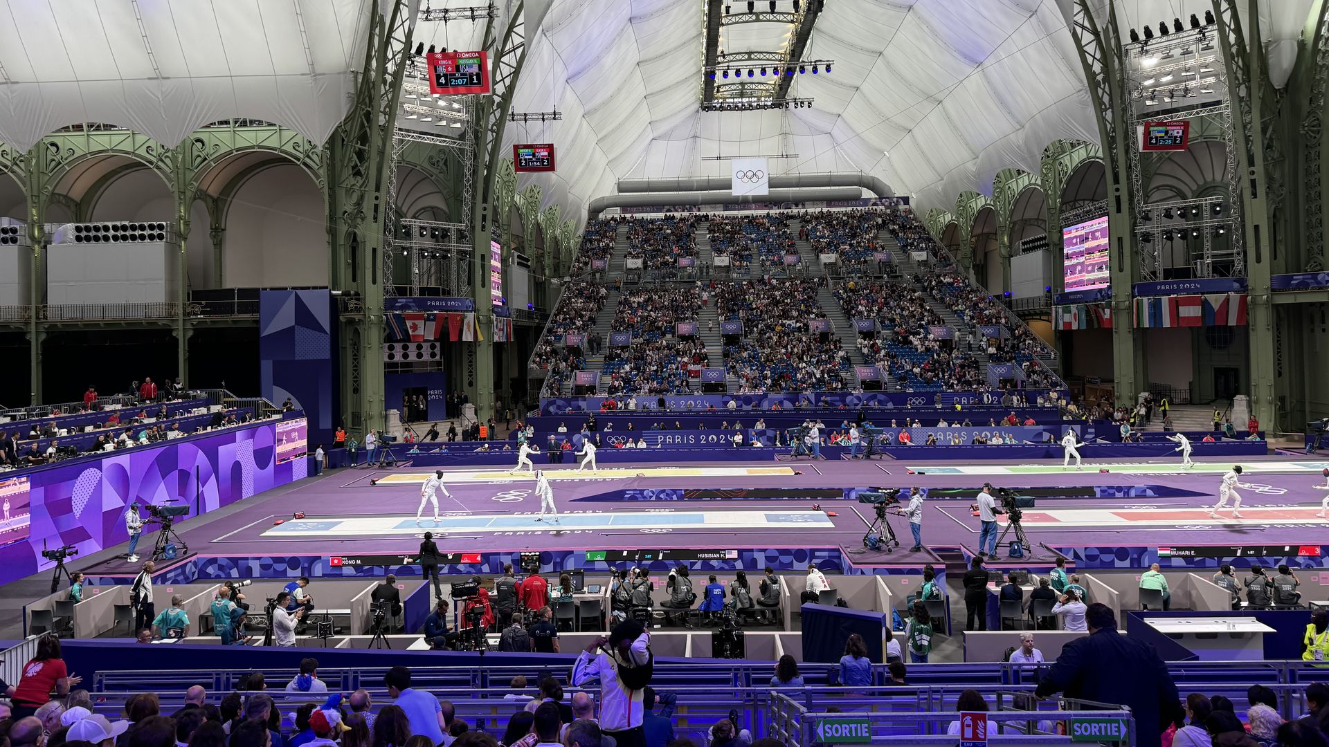 Fencing in the Grand Palais at the 2024 Olympics