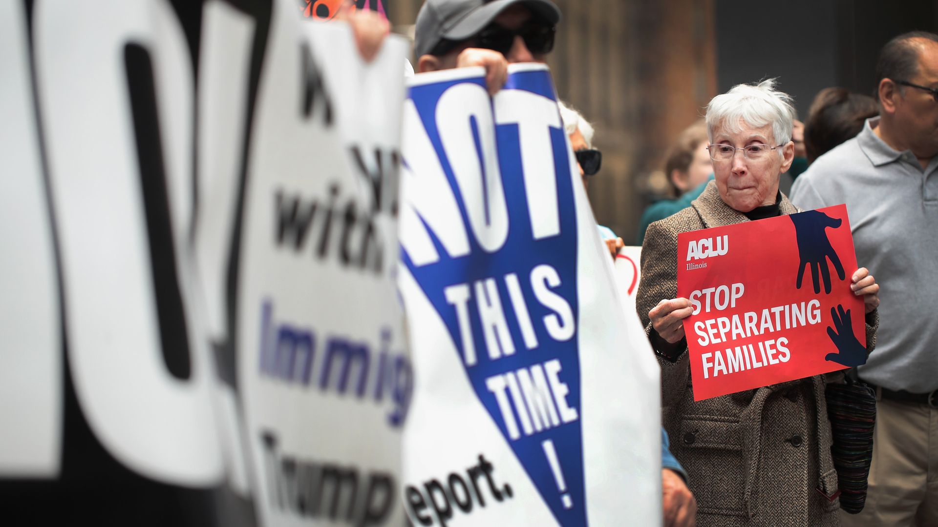 Demonstrators protest Trump administration policy that enables federal agents to separate undocumented migrant children from their parents.