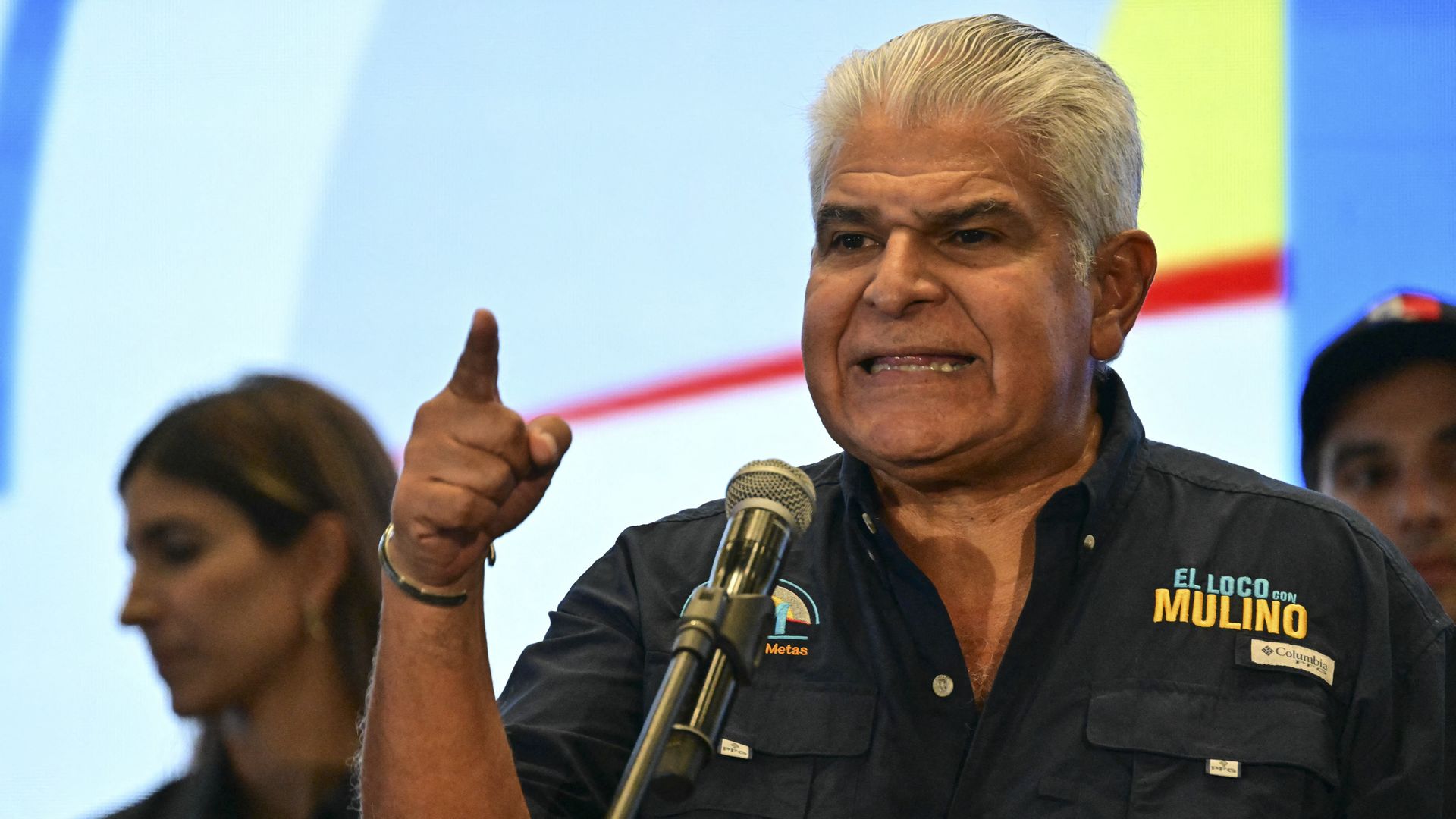Panama's president-elect Jose Raul Mulino speaks to supporters after winning Panama's presidential election in Panama City on May 5, 2024. 