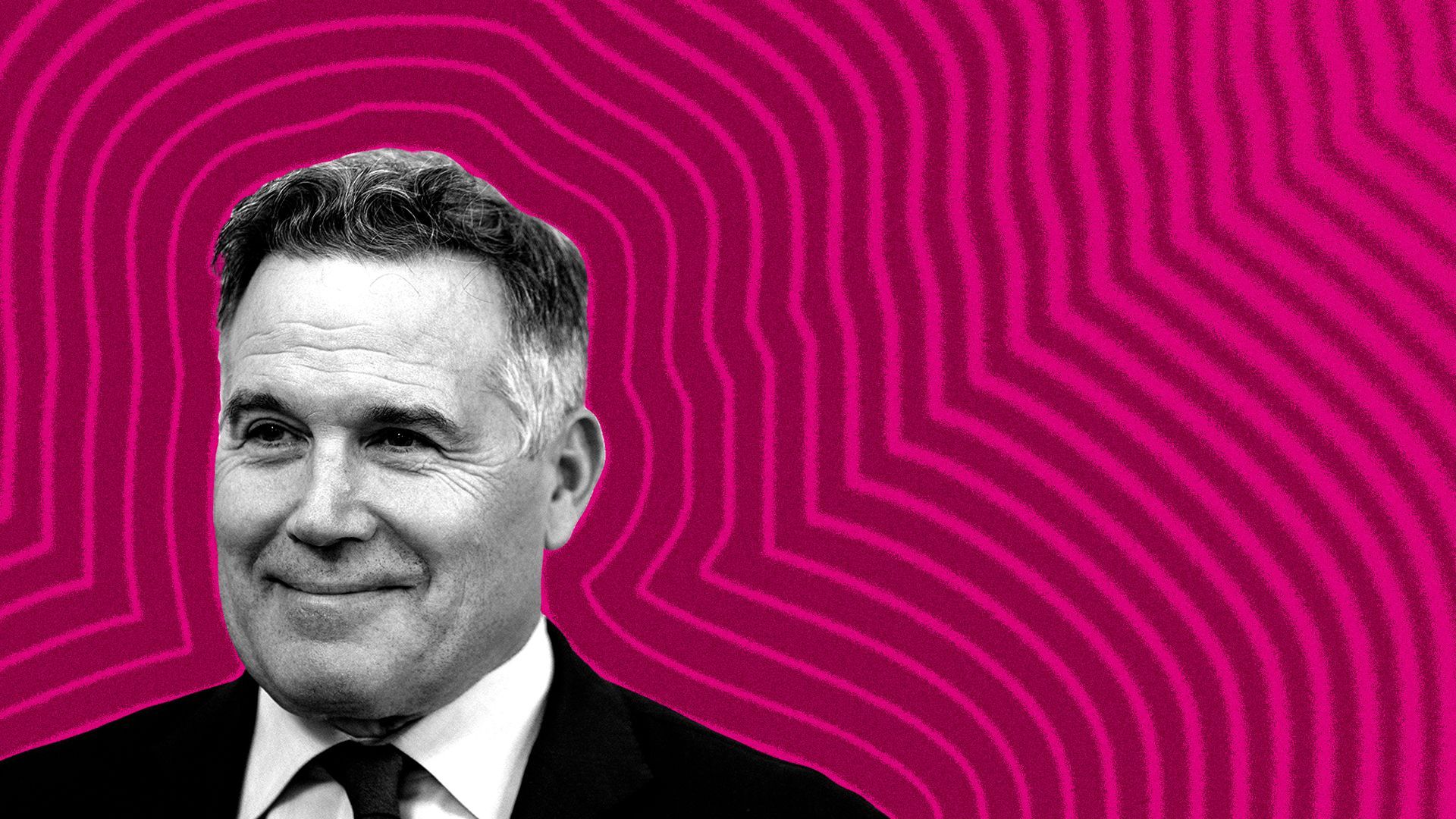 Photo illustration of Dave McCormick with lines radiating from him. 