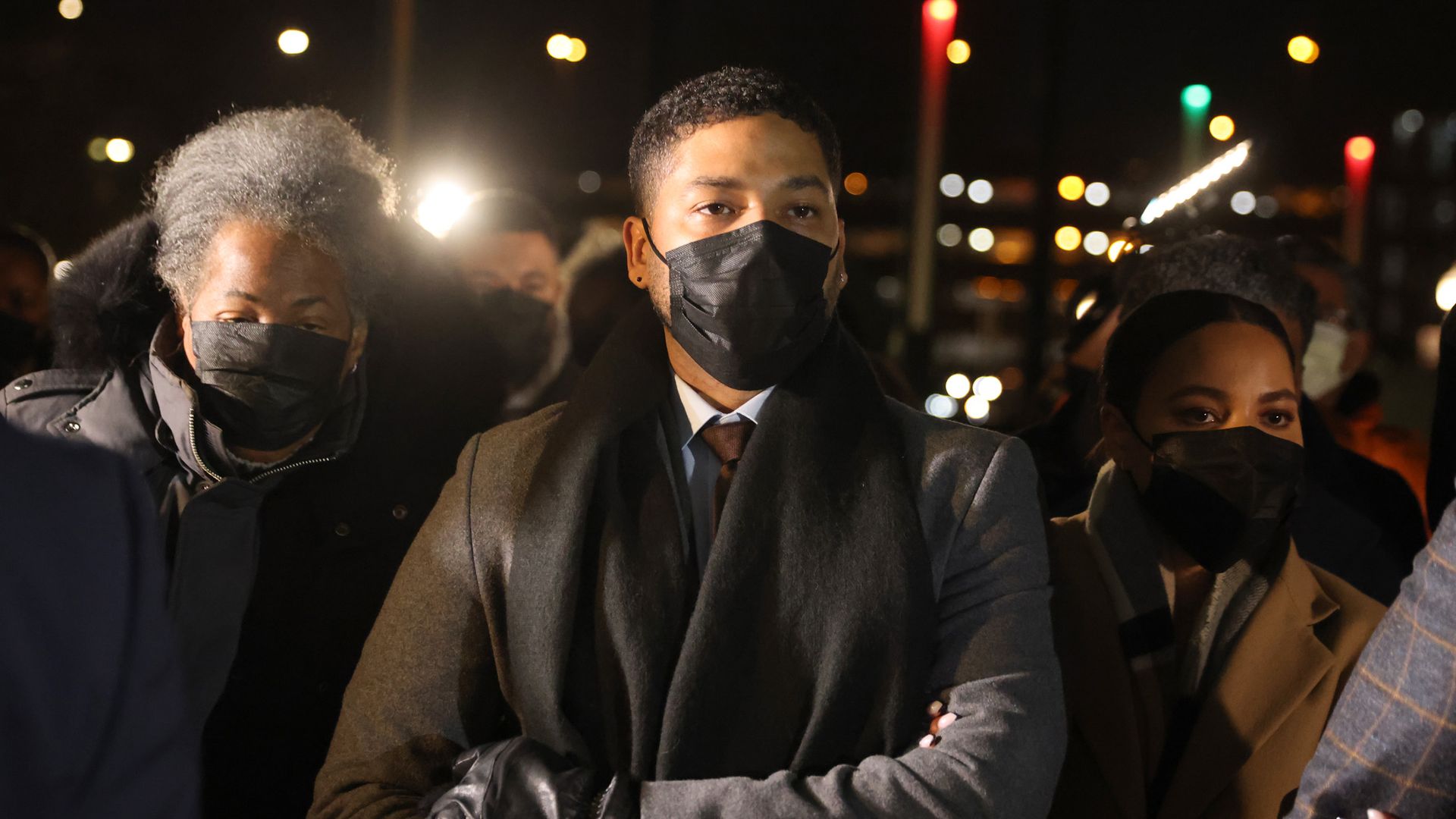 Former "Empire" actor Jussie Smollett arrives at the Leighton Criminal Courts Building to hear the verdict in his trial on December 9, 2021 in Chicago, Illinois. 