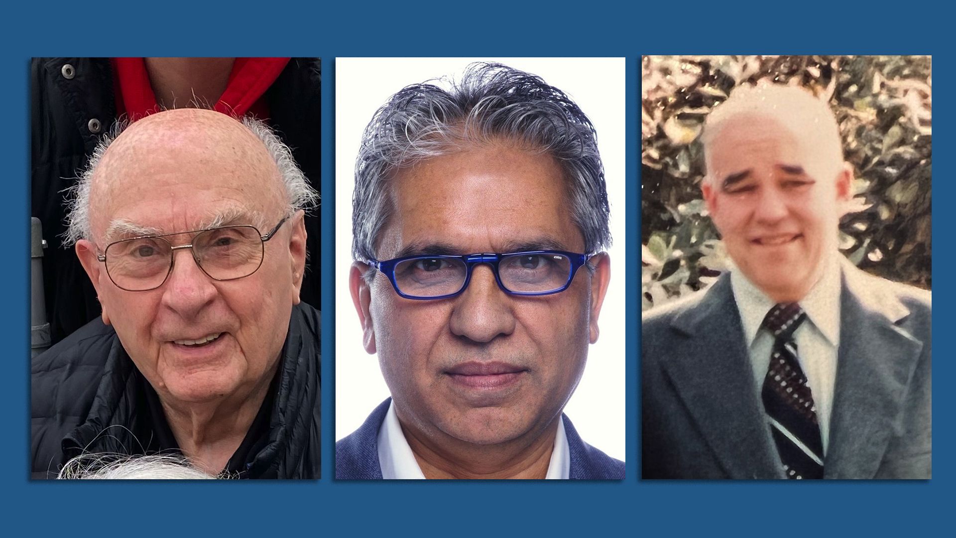 Dads, from left, John VandeHei, Rudra Pandey, Gary Allen
