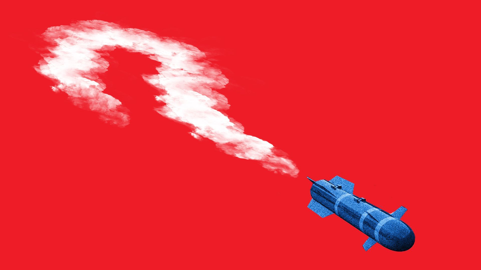 Missile with a question mark contrail