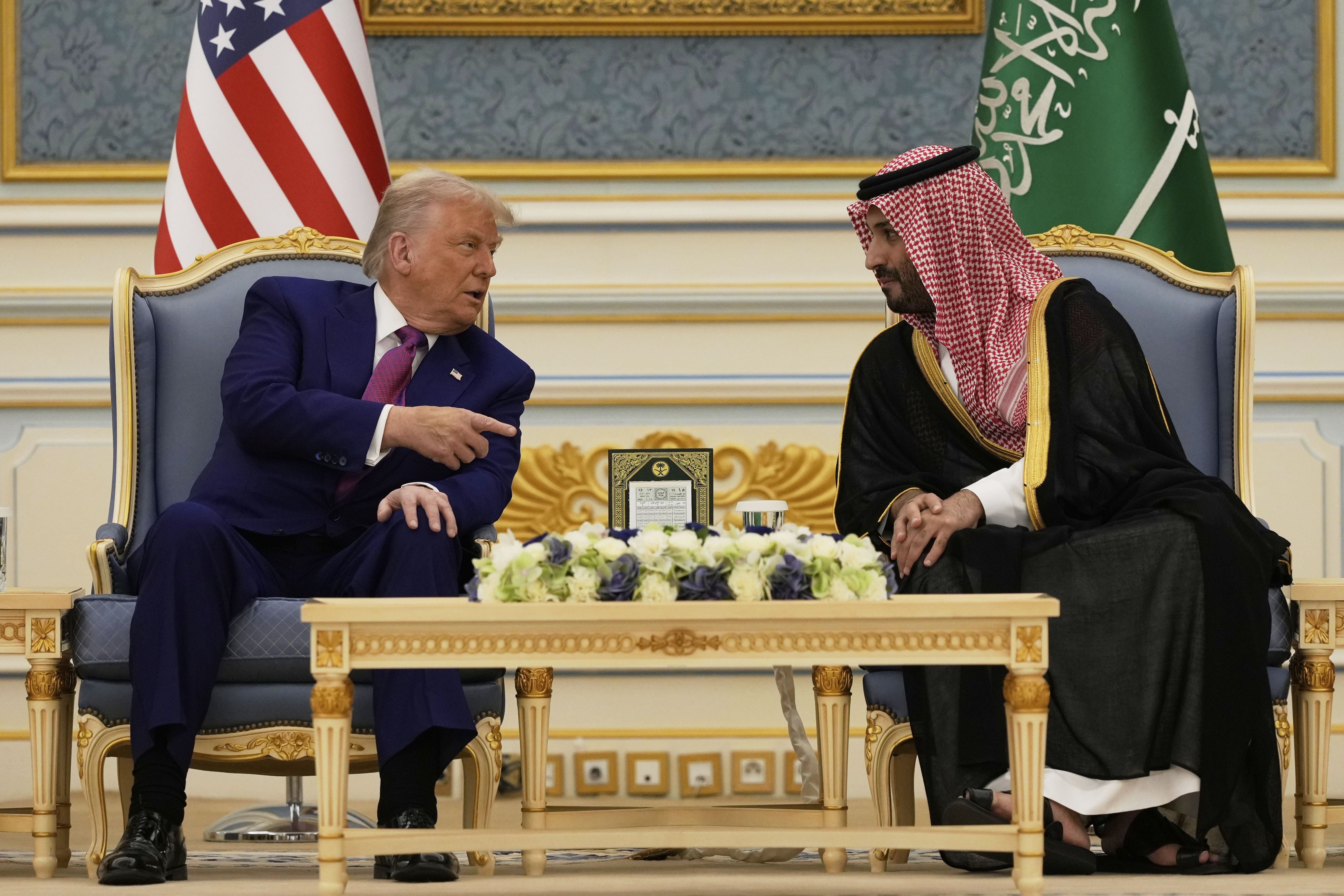 Trump with Saudi Crown Prince Mohamed bin Salman.