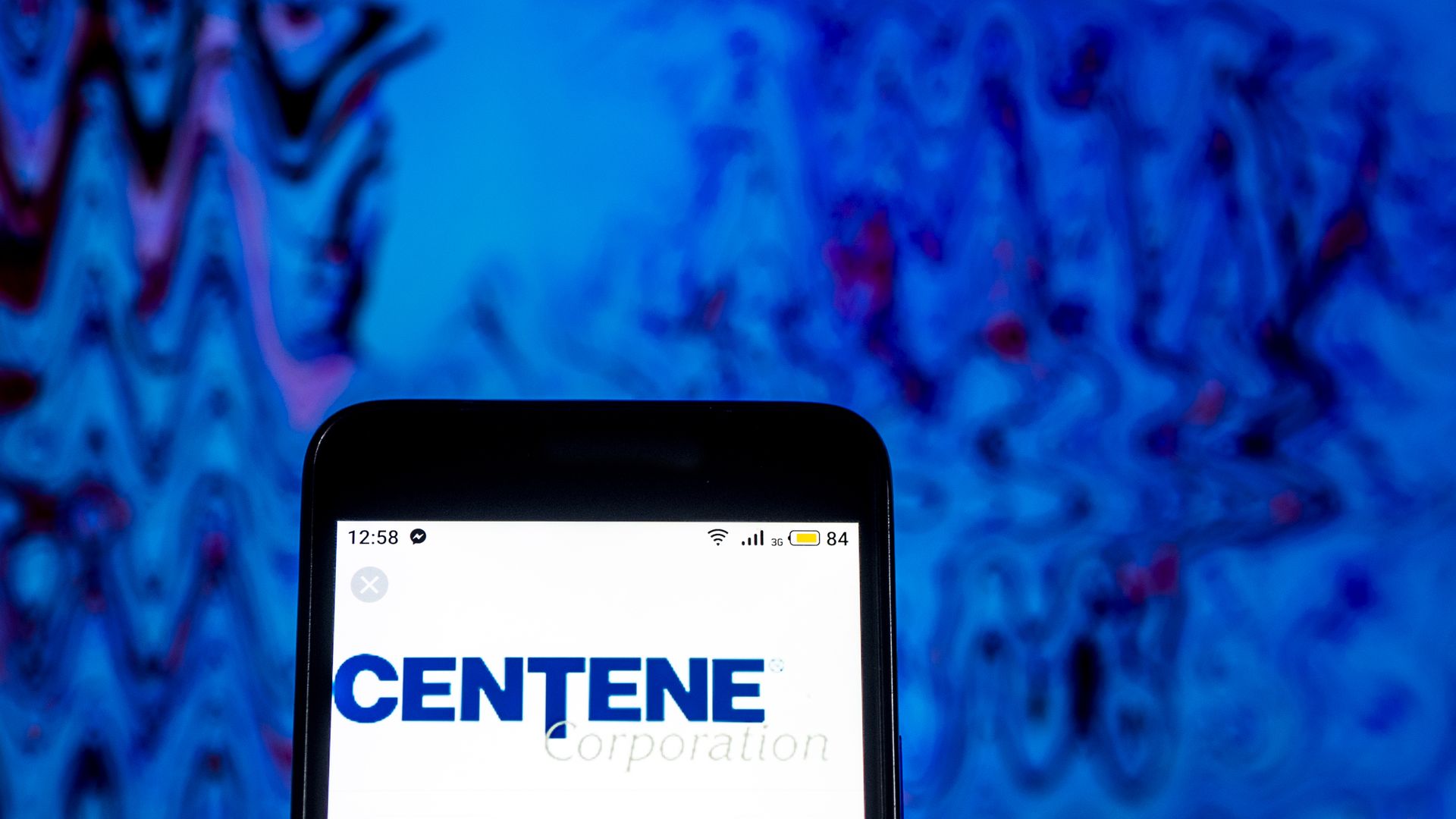 Centene logo on the screen of a smartphone.