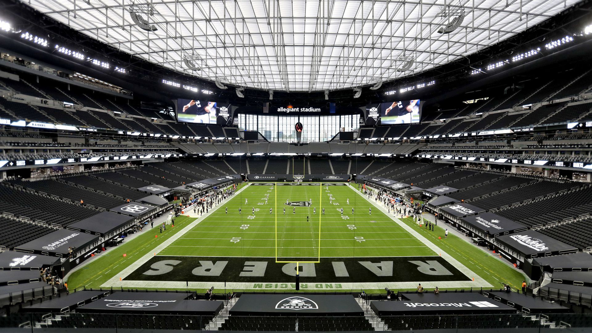 A photo of a football stadium.