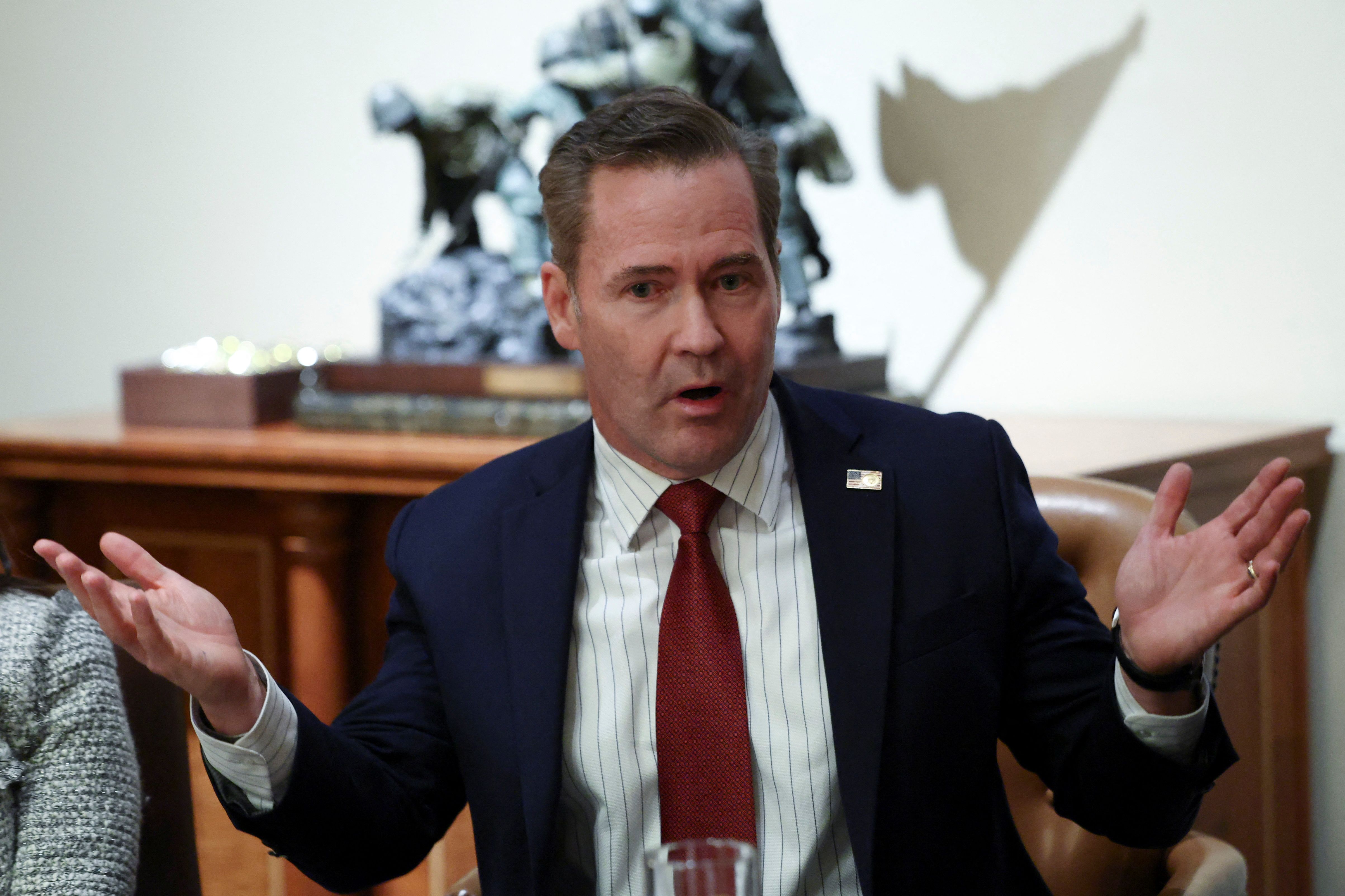 Mike Waltz in the Cabinet Room on Tuesday. Photo: Evelyn Hockstein/Reuters