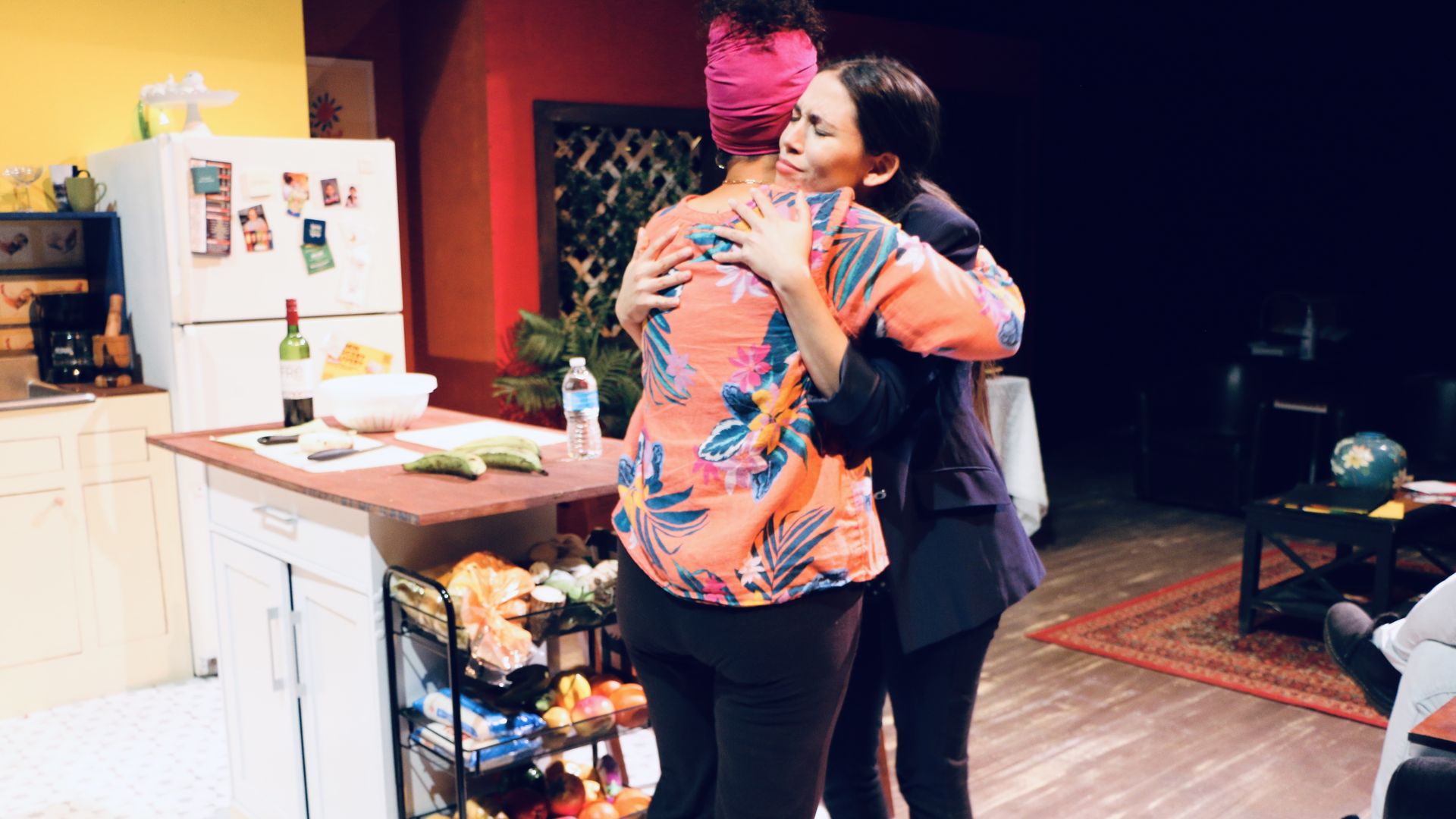 Two women hugging
