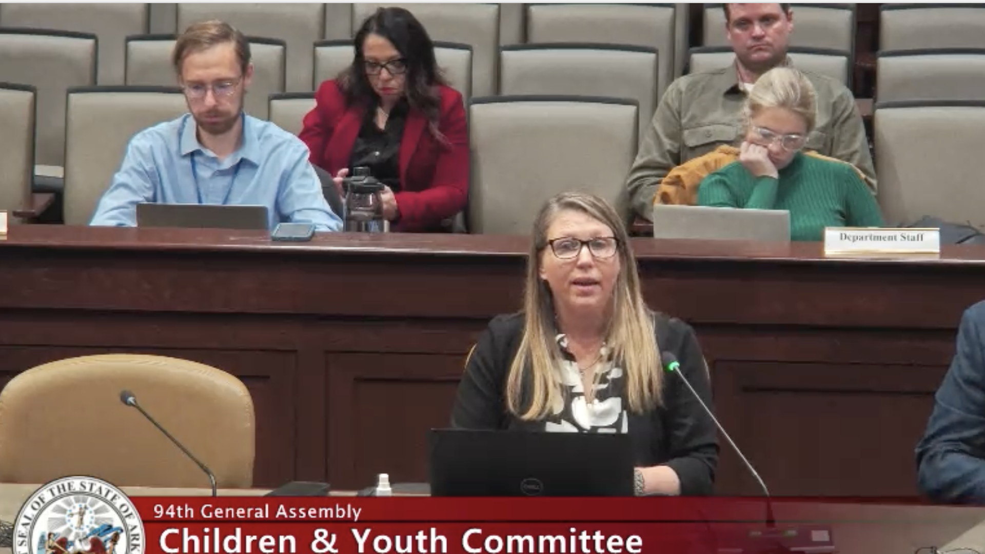  The image is labeled as the "94th General Assembly Children & Youth Committee", indicating this is likely a legislative or government committee meeting.