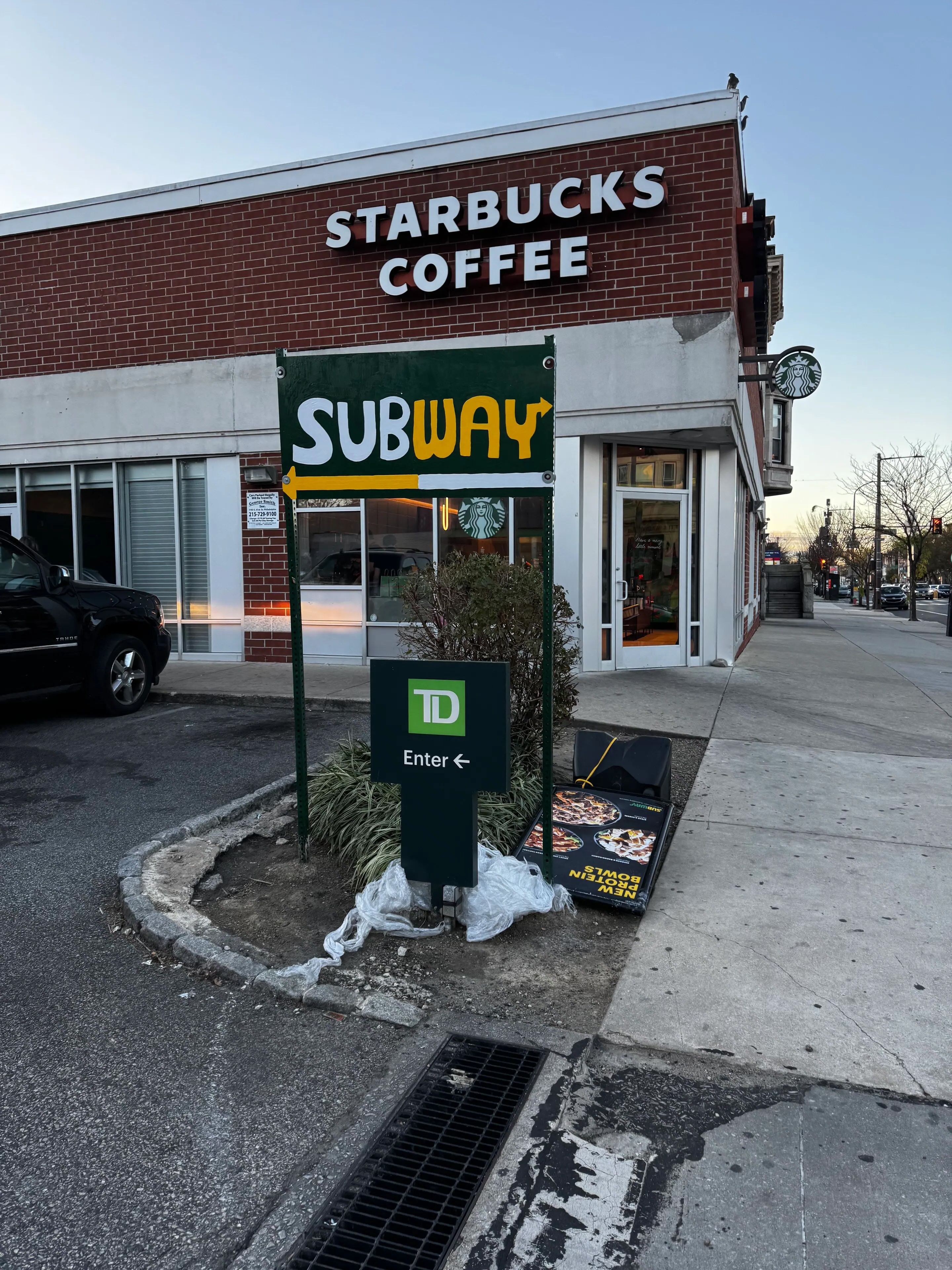 A handmade Subway sign in South Philly.