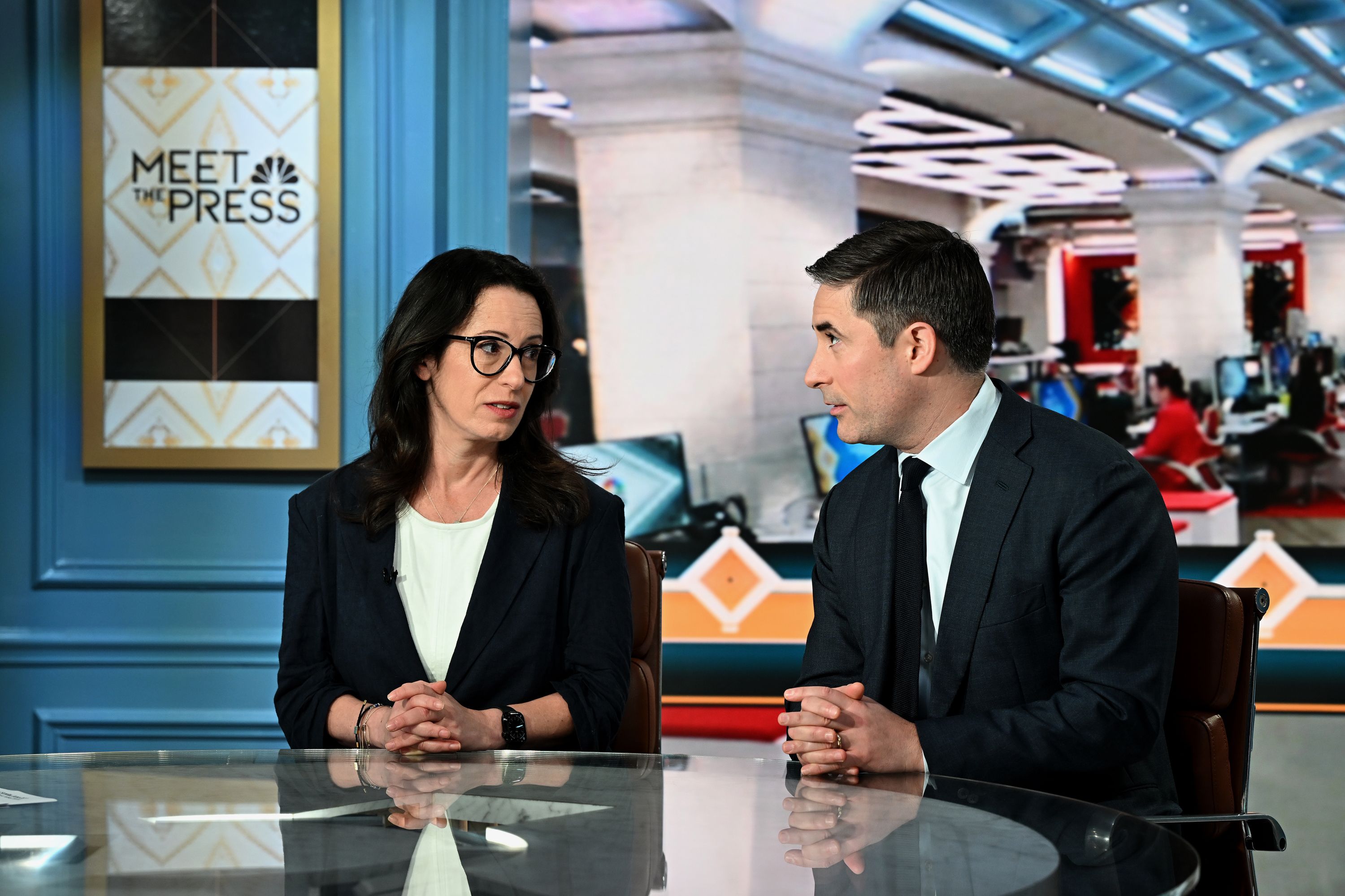 Maggie Haberman and Jonathan Swan, authors of "Regime Change," on "Meet the Press" last month.