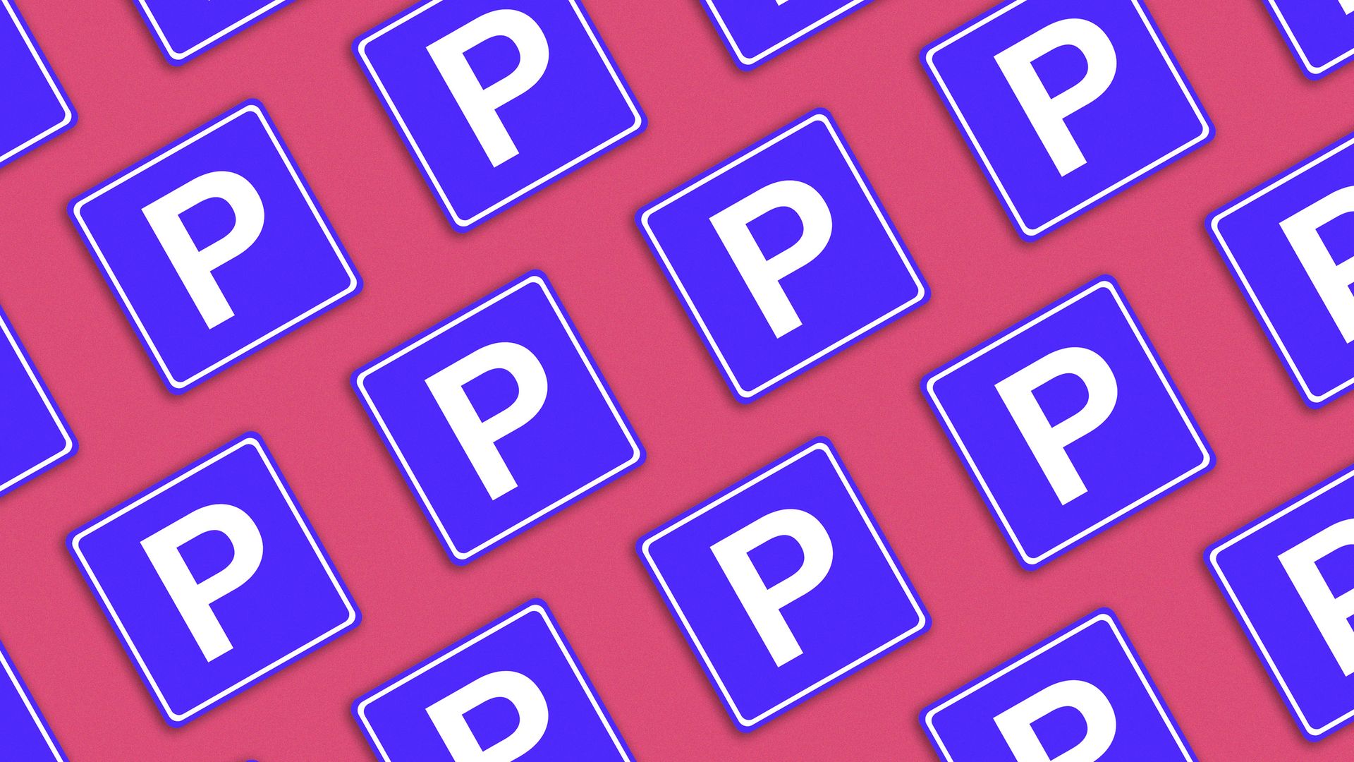 Illustration of a pattern of parking signs.
