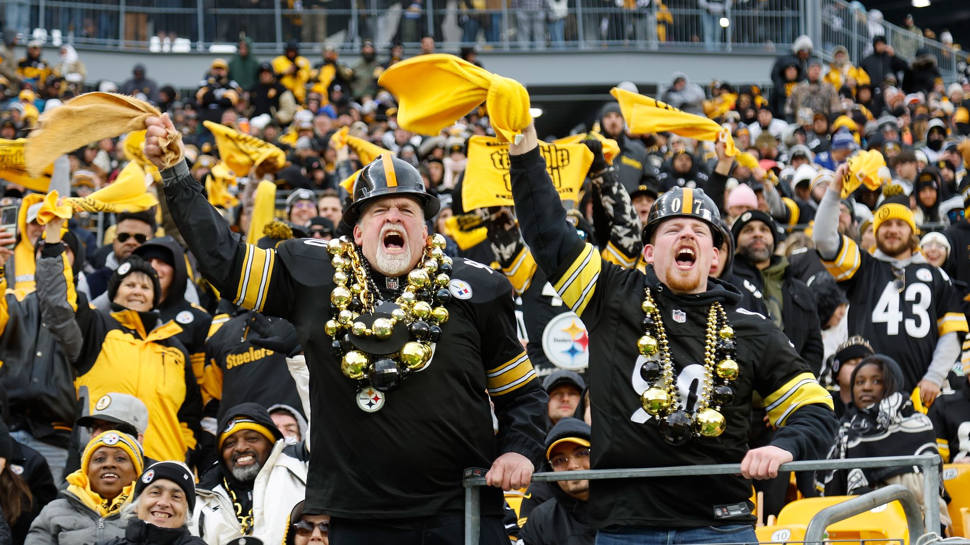 PITTSBURGH, PENNSYLVANIA - NOVEMBER 16: Pittsburgh Steelers fans are pictured during the fourth quarter of a game against the Cincinnati Bengals at Acrisure Stadium on November 16, 2025 in Pittsburgh, Pennsylvania. (Photo by Justin K. Aller/Getty Images)