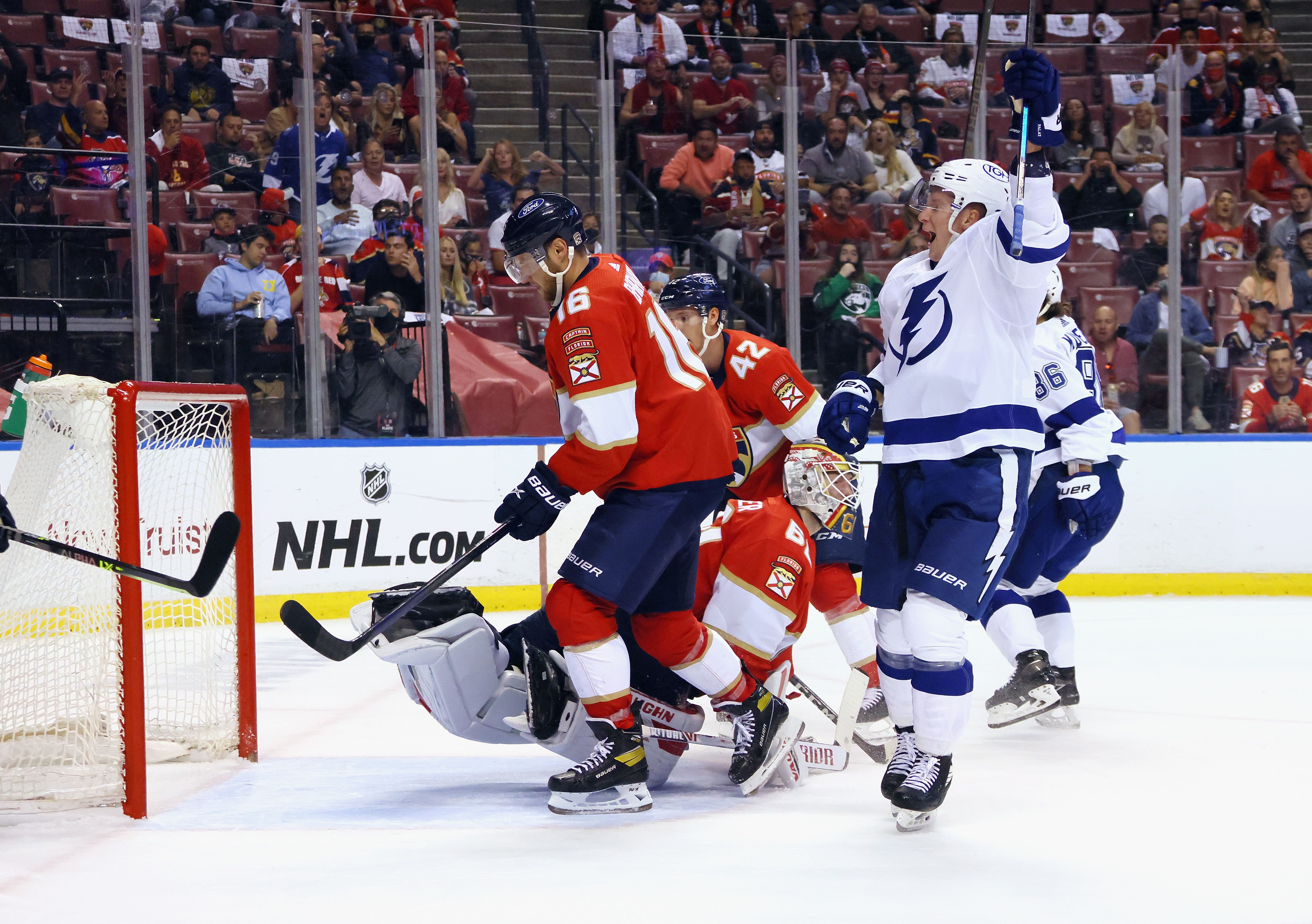 Lightning celebrating