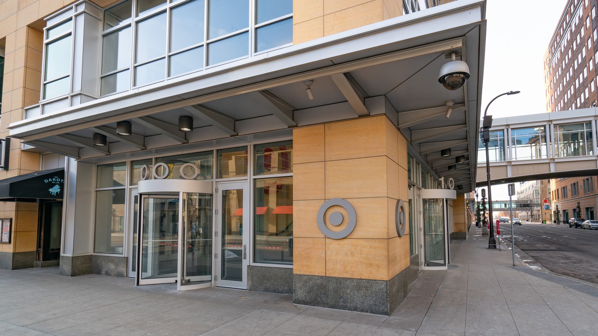 A photo of the front of Target headquarters