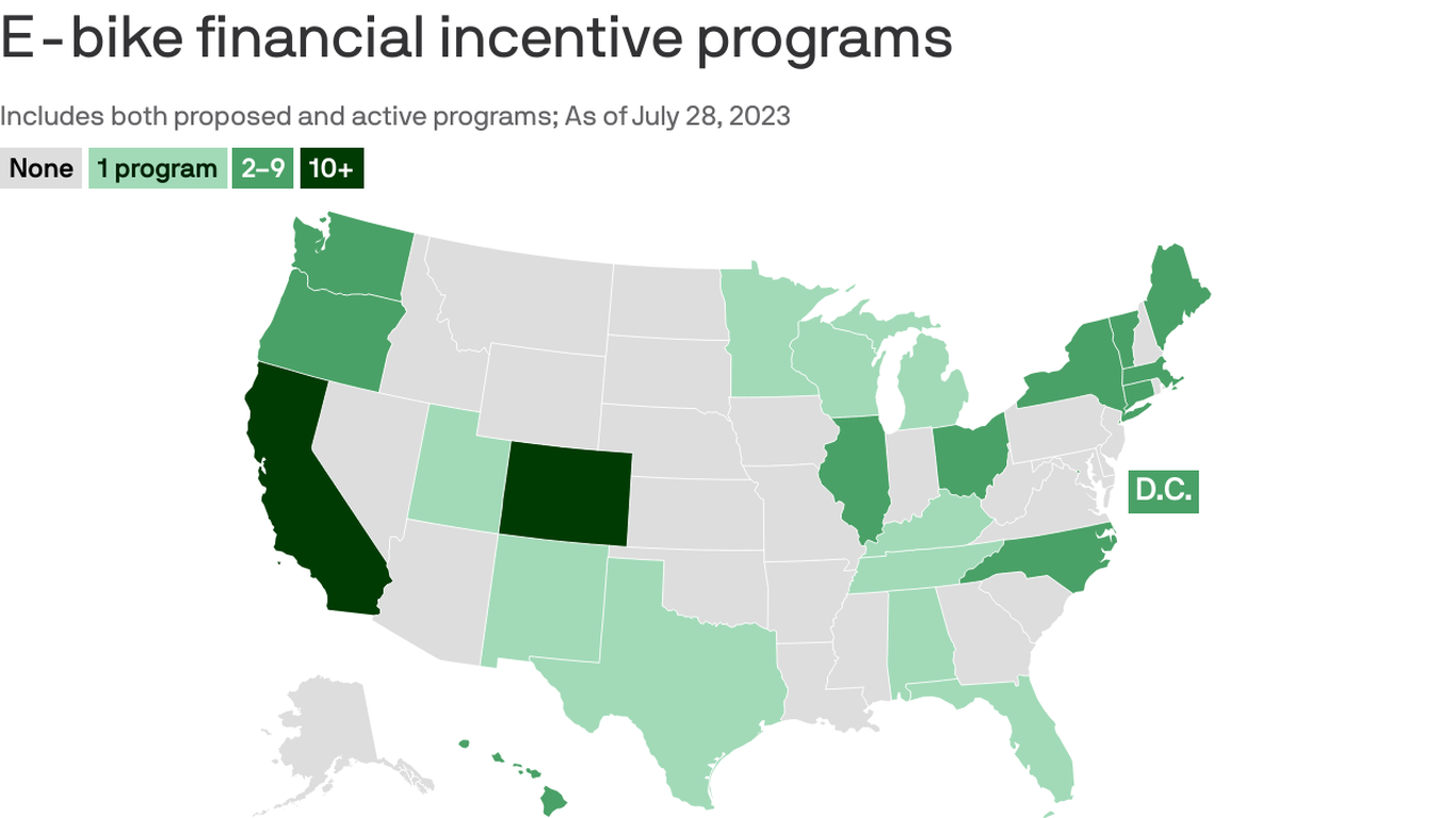 Which state has the most ebike tax credit programs