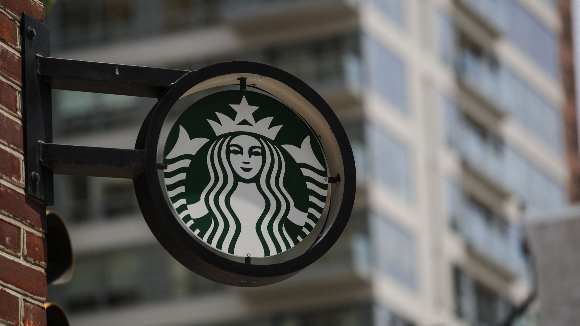 A Starbucks sign