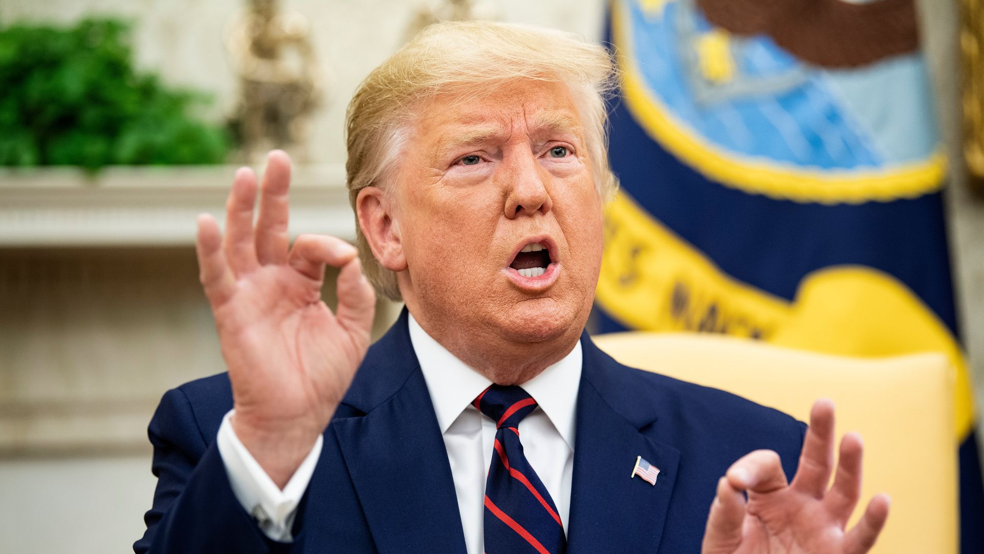 President Trump speaks to the press in the White House on Oct. 2.