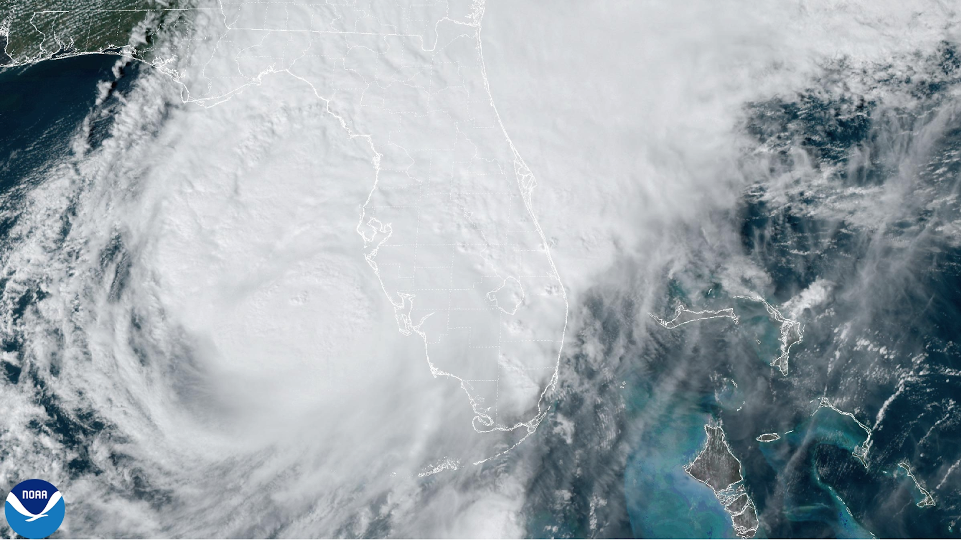 Hurricane Milton seen approaching Florida at about 3pm ET via satellite.