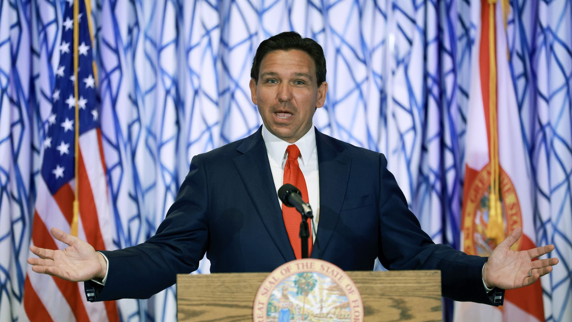 Florida Gov. Ron DeSantis speaks during a news conference on March 20  in Miami Beach.