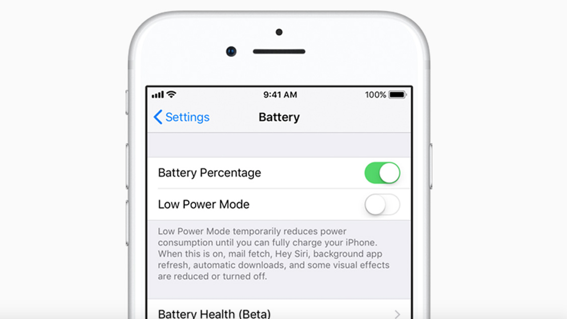 Apple's new battery settings