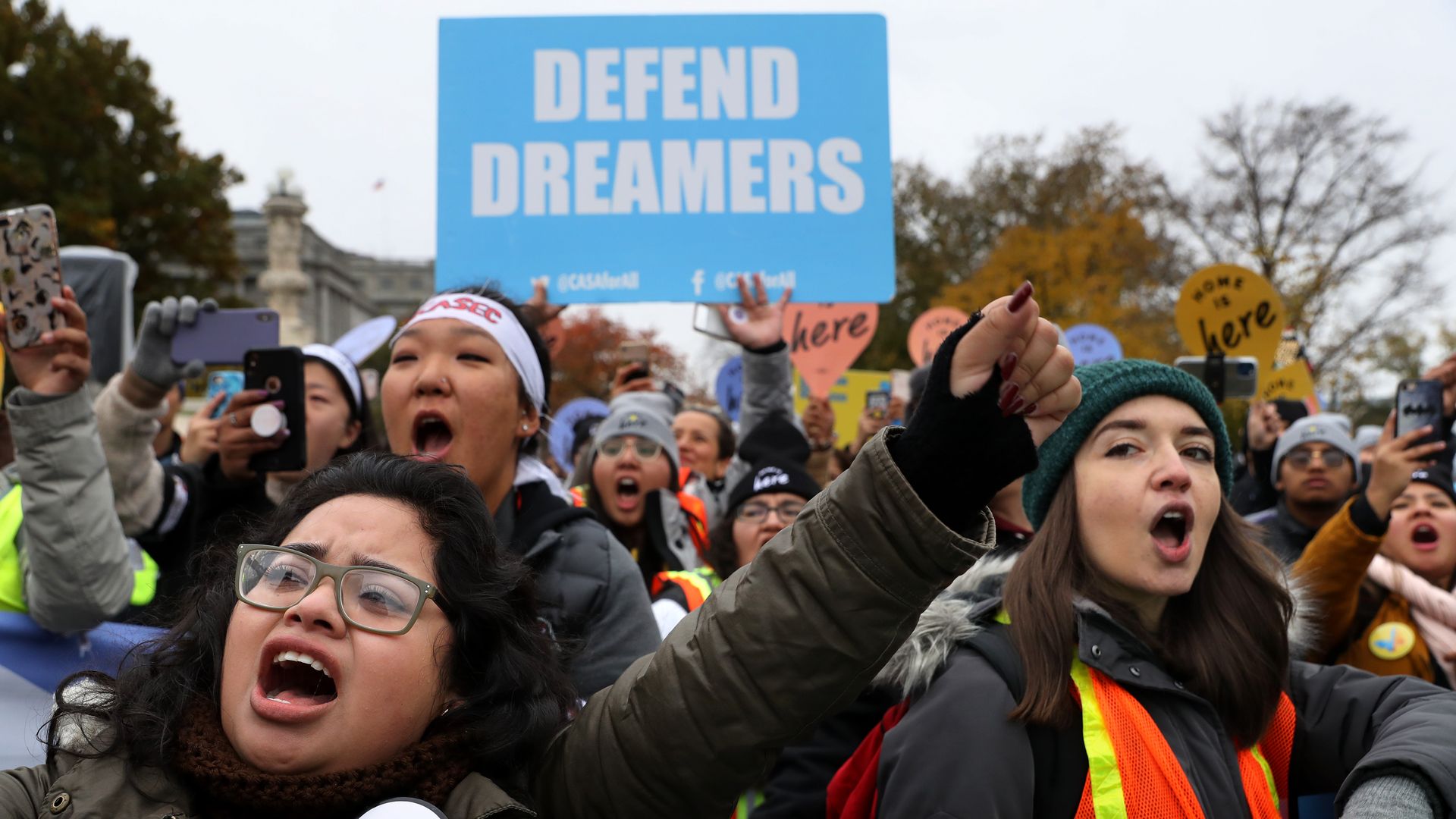 DACA protestors outside the Supreme Court