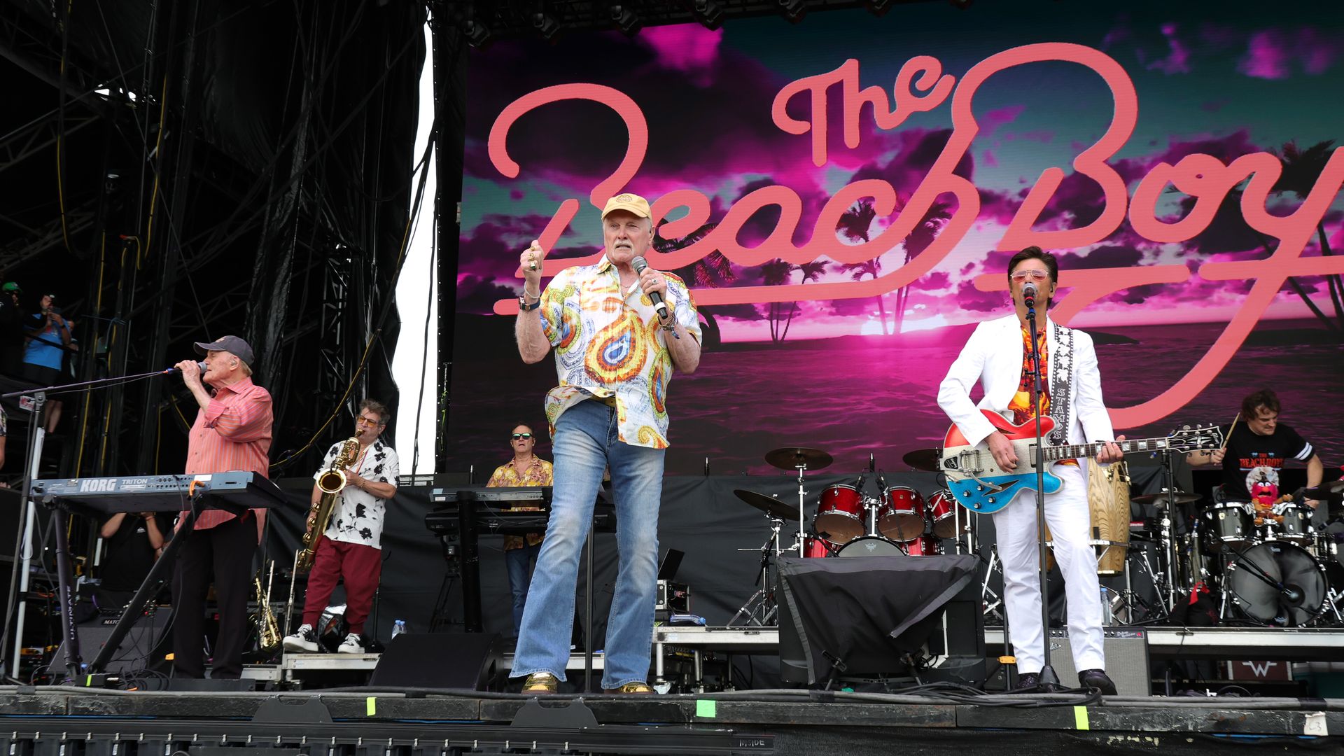 the beach boys perform on stage