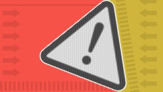 Illustration of an exclamation mark contrasted with abstract ballot elements