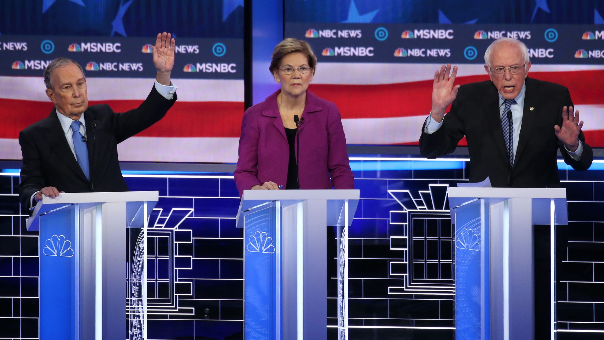 Bloomberg Warren and Sanders.