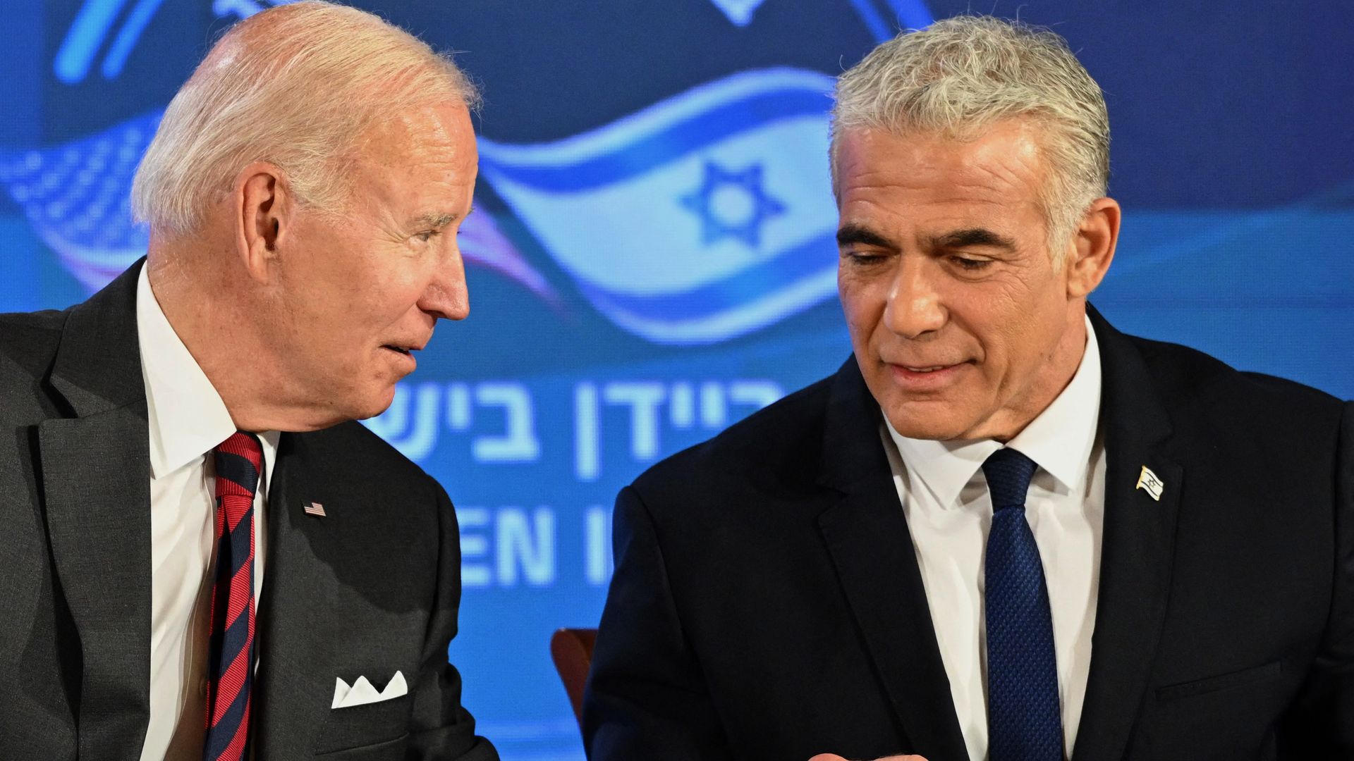 President Biden and Israeli Prime Minister Yair Lapid on July 14.