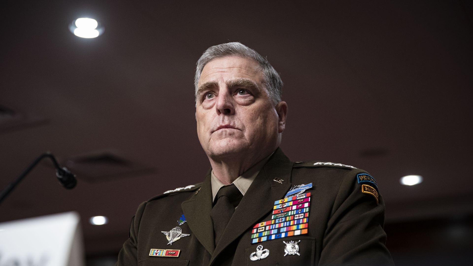 Mark Milley, chairman of the joint chiefs of staff, arrives to a Senate Armed Services Committee.