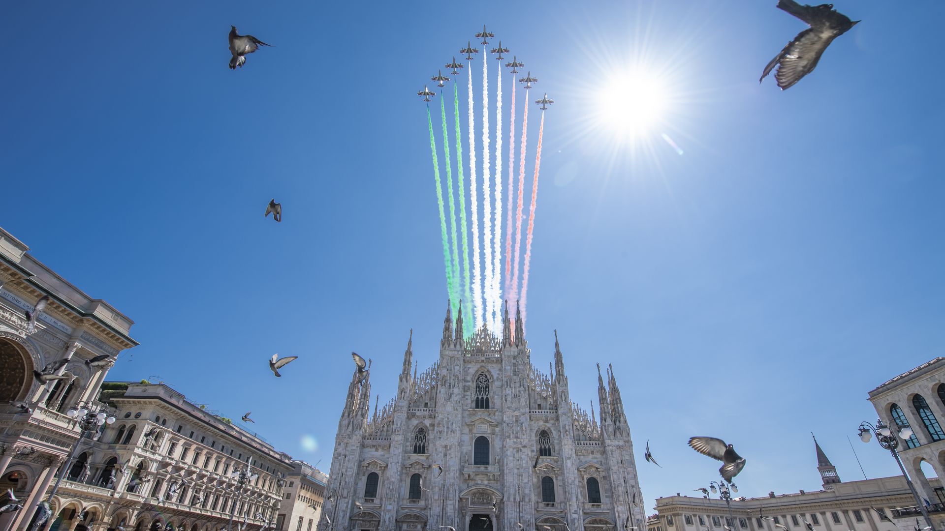 Jets fly over Milan