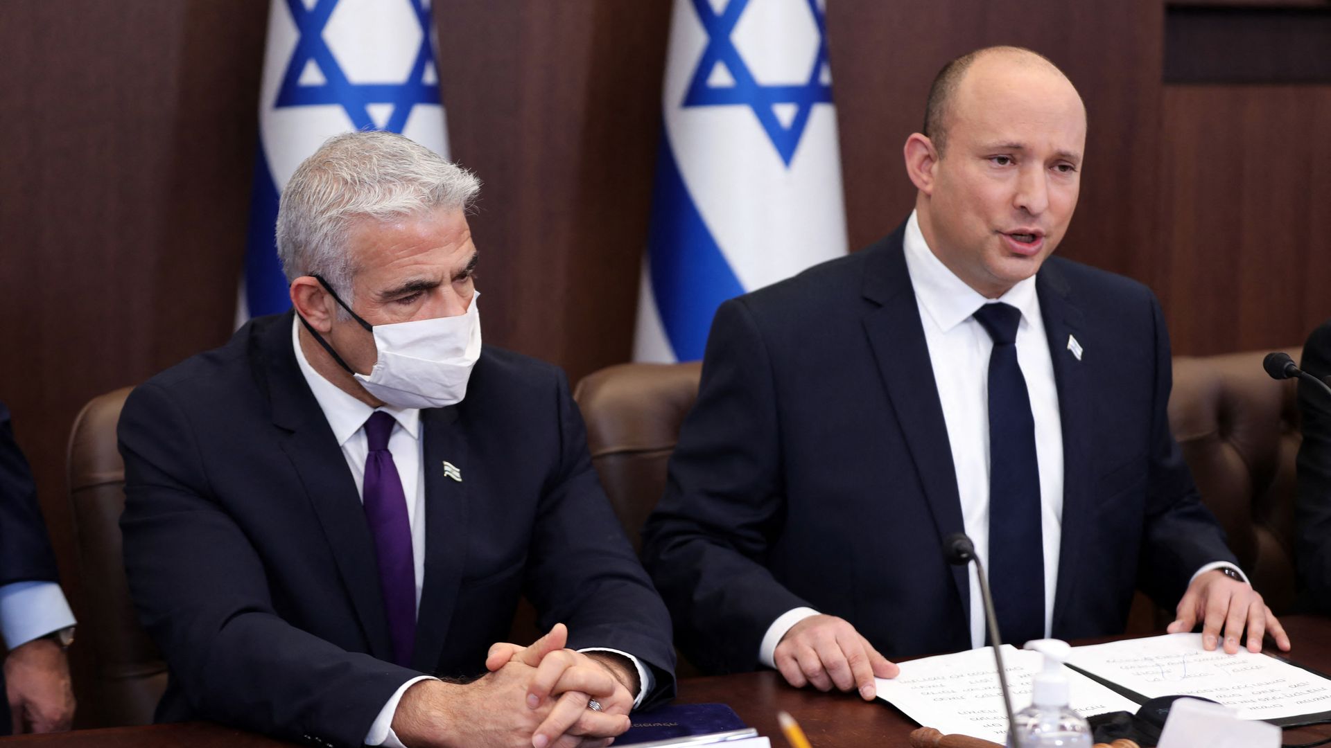 Israeli Prime Minister Naftali Bennett and Foreign Minister Yair Lapid. 