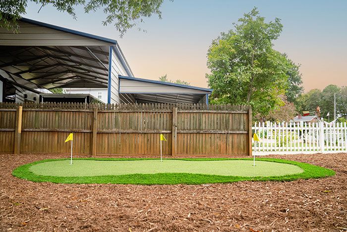 Putting green. Photo: Rico Marcelo/courtesy of Brandt and Rebecca Bronico