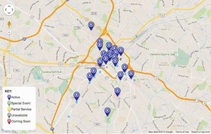 Charlotte B-cycle stations