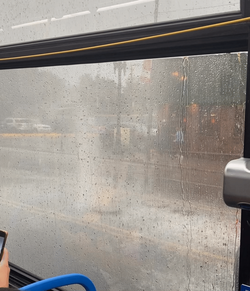 Video of water spouting from street. 