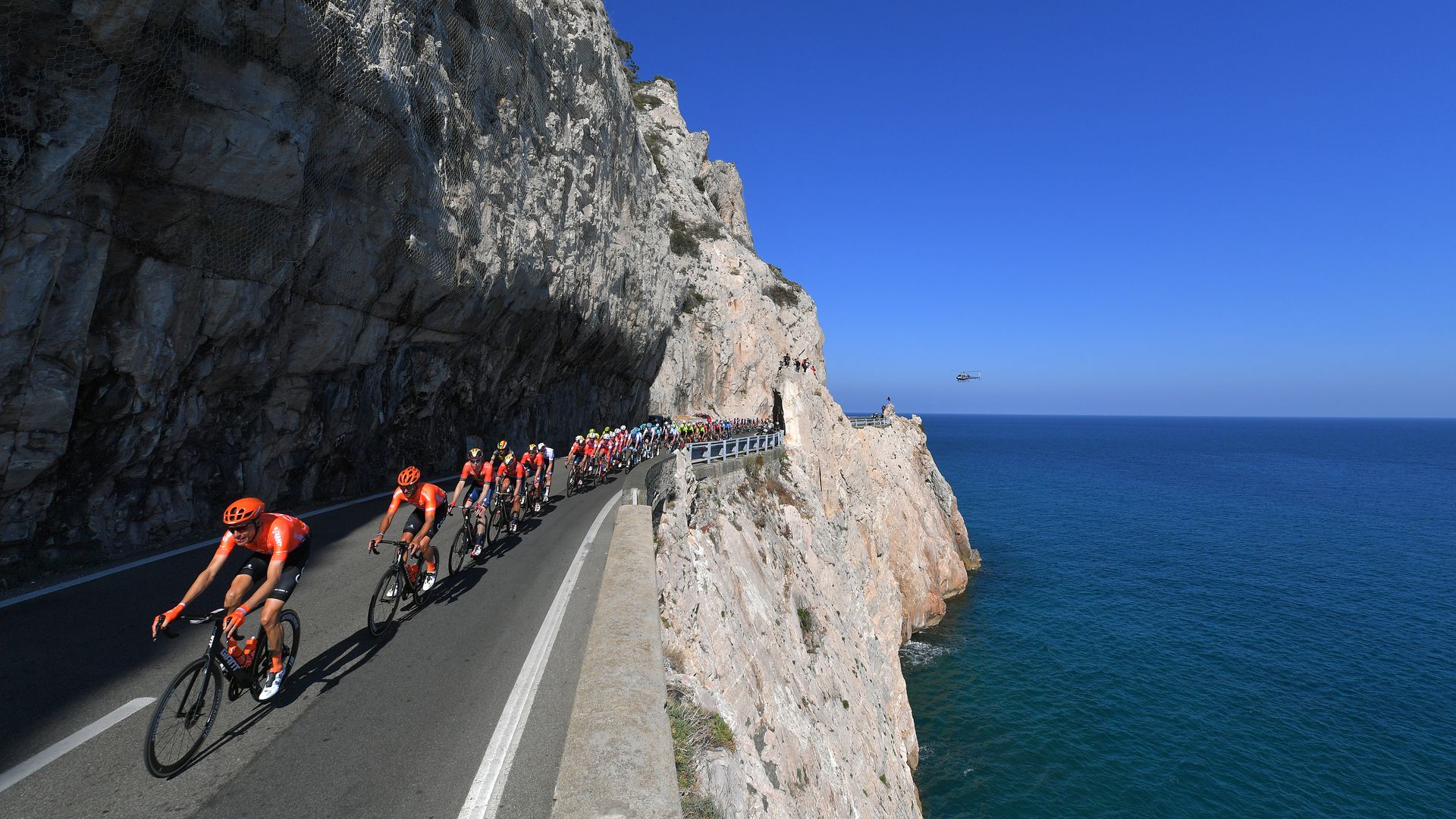 Cyclists during the Milan-Sanremo
