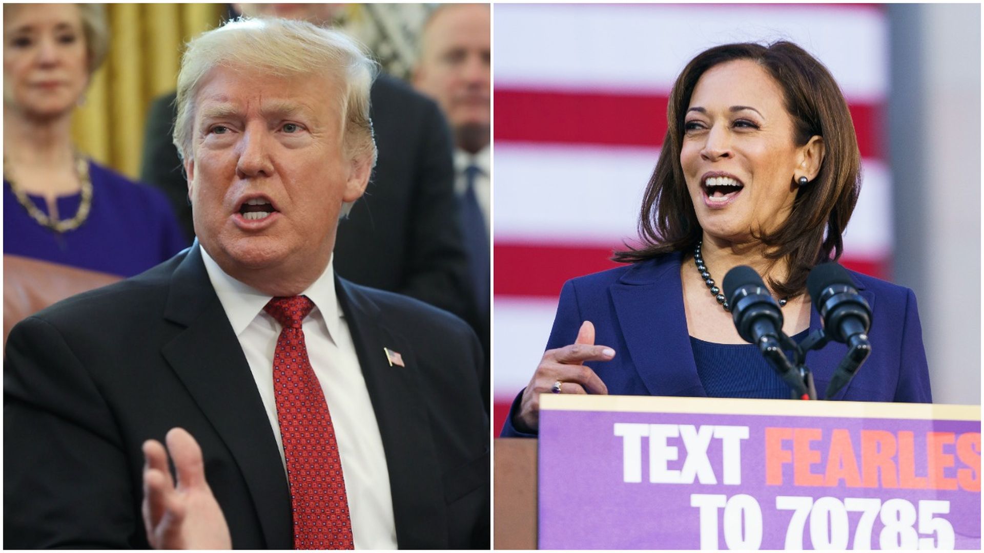 Trump and kamala harris