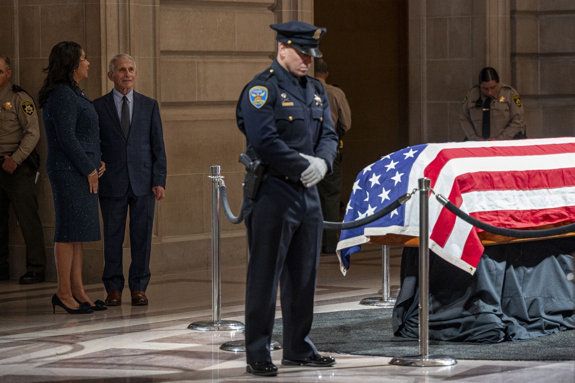 Fauci pays his respects to Sen. Dianne Feinstein while she lies in state